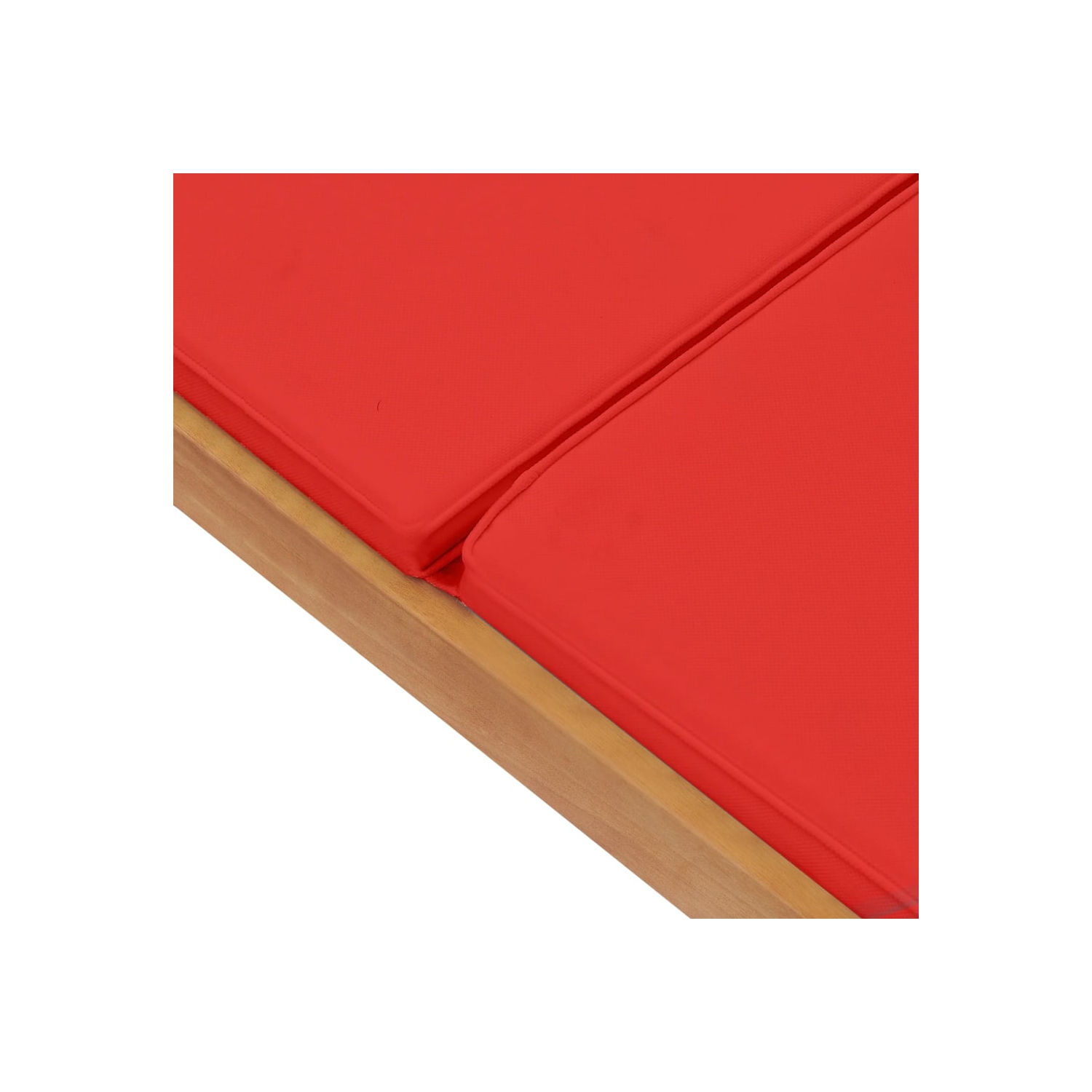 vidaXL Sun Lounger with Cushion Solid Teak Wood Red