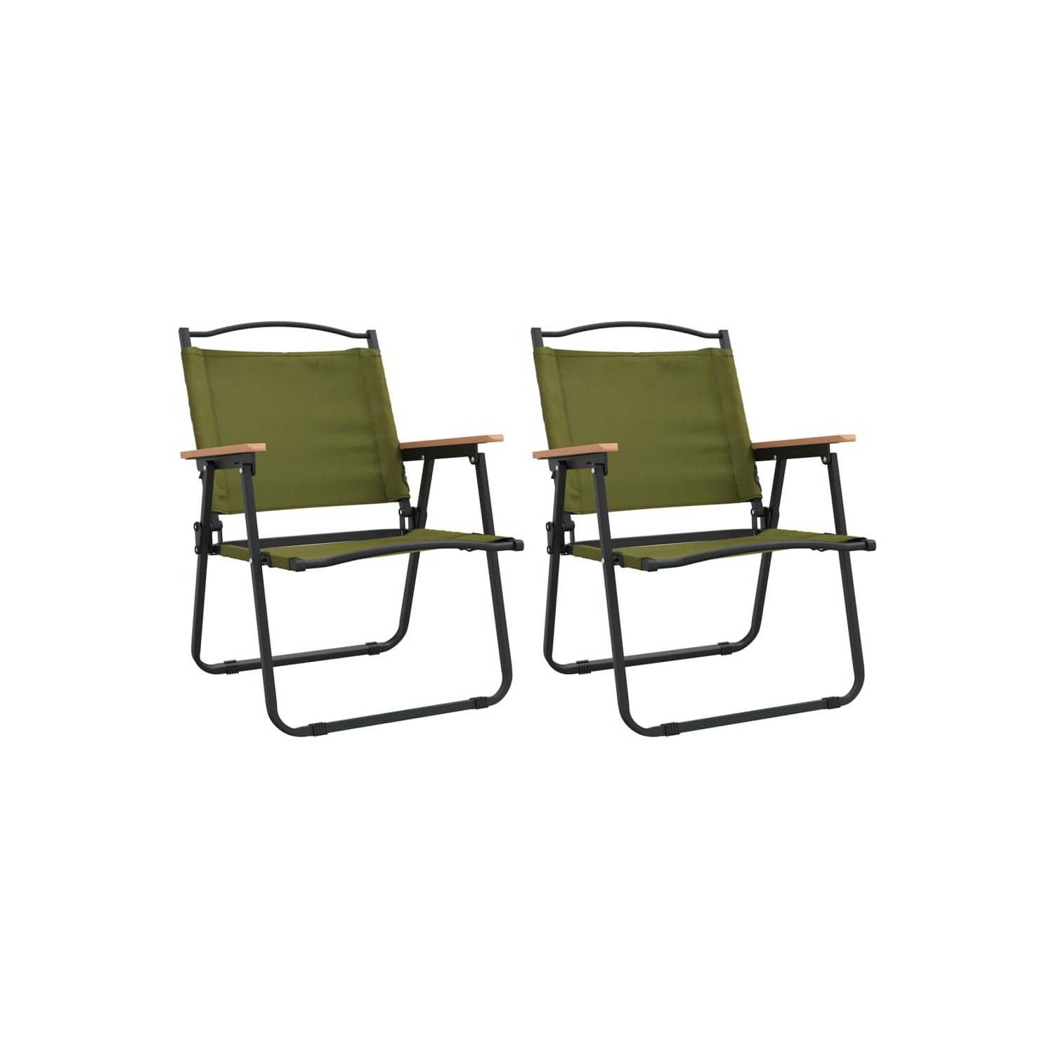 vidaXL Camping Chairs 2 pcs Green 54x55x78 cm Oxford Fabric