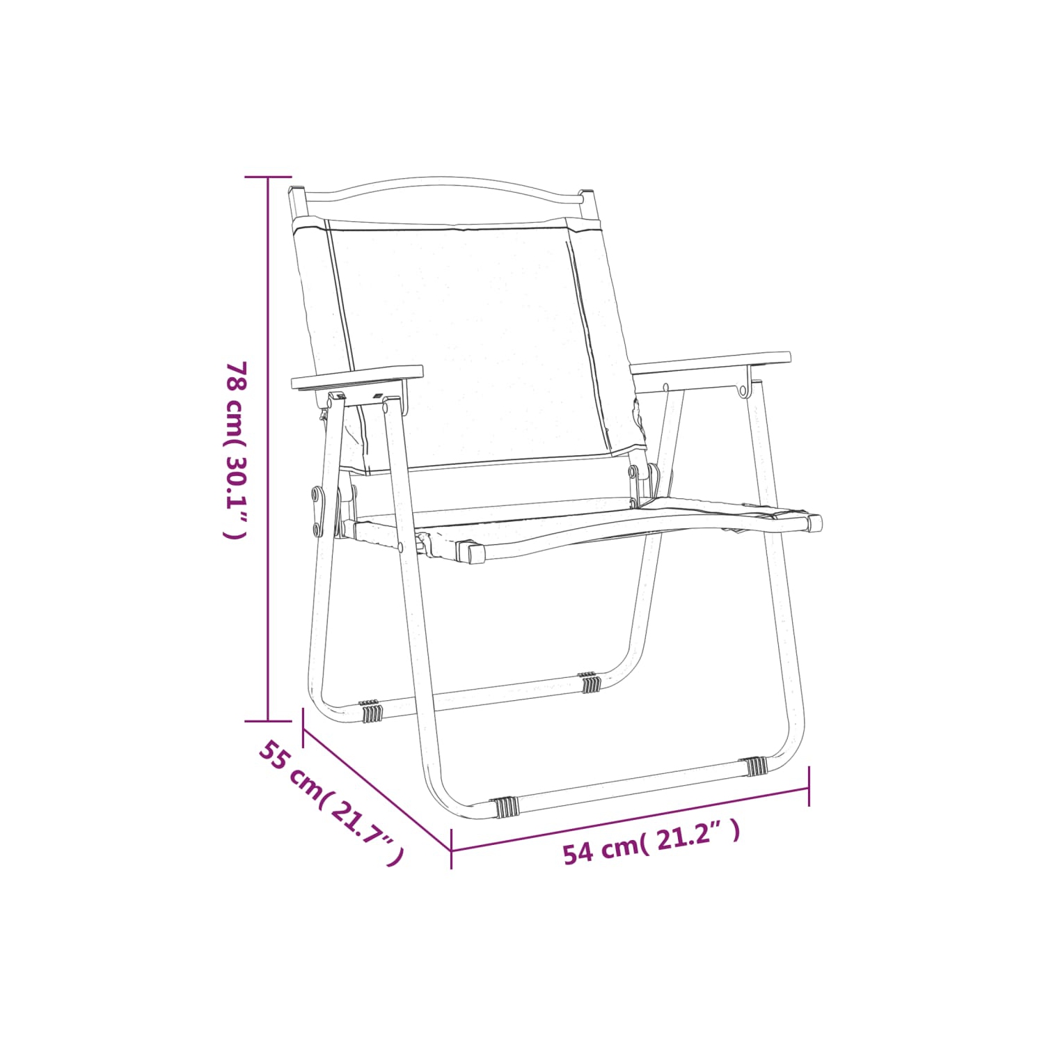 vidaXL Camping Chairs 2 pcs Green 54x55x78 cm Oxford Fabric