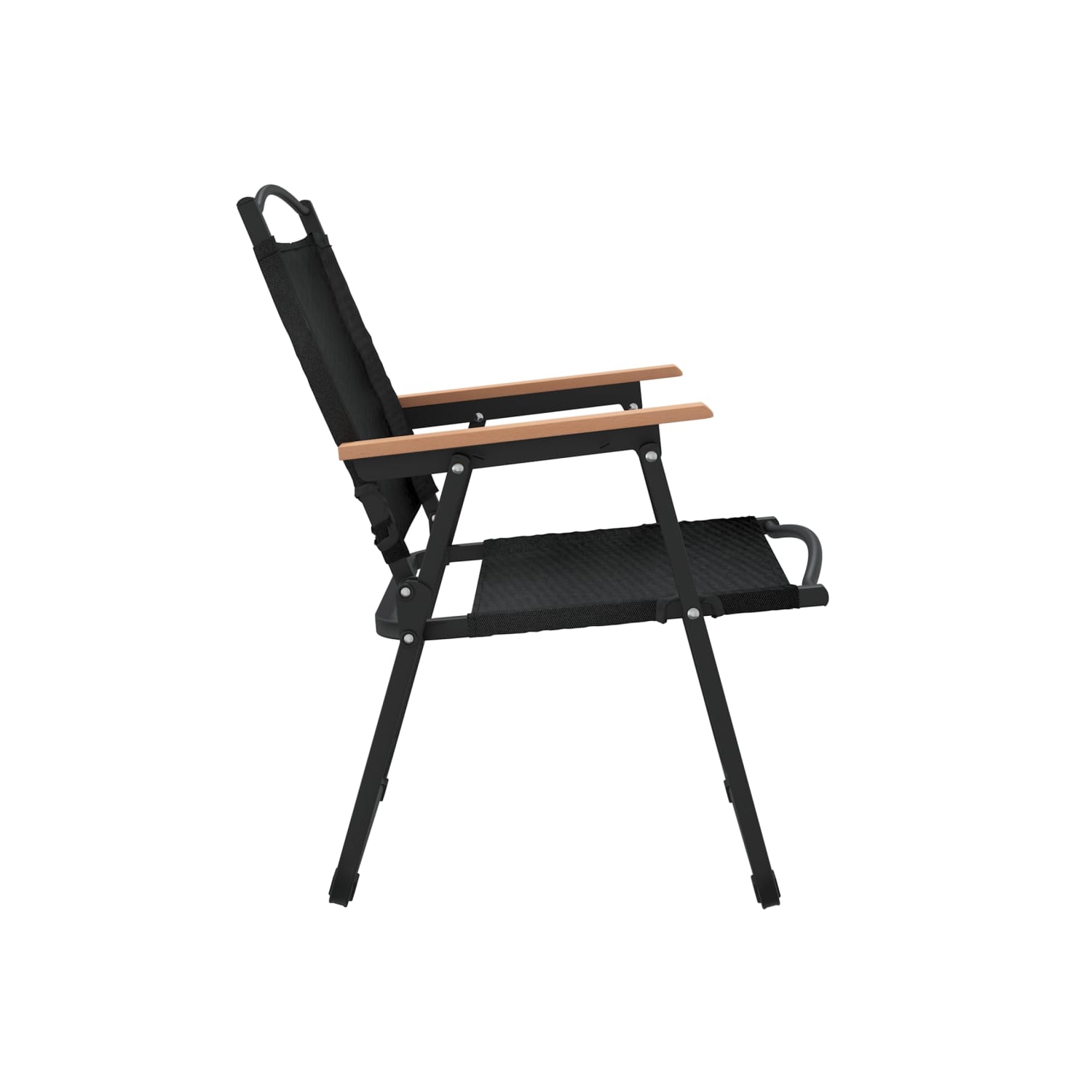 Chaises de camping 2 pièces en tissu Oxford noir 54 x 55 x 78&nbsp;cm
