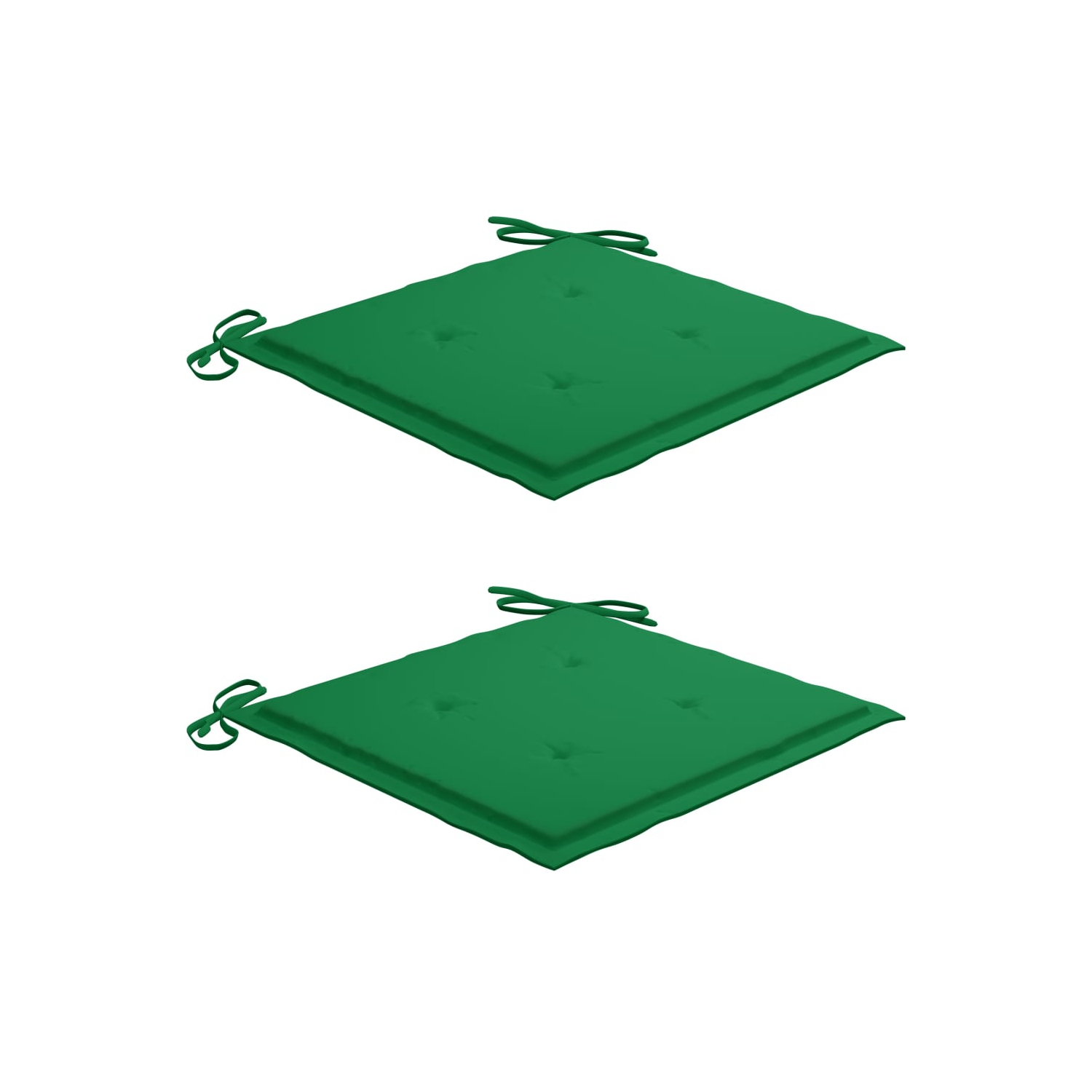 vidaXL Garden Chairs 2 pcs with Green Cushions Solid Teak Wood