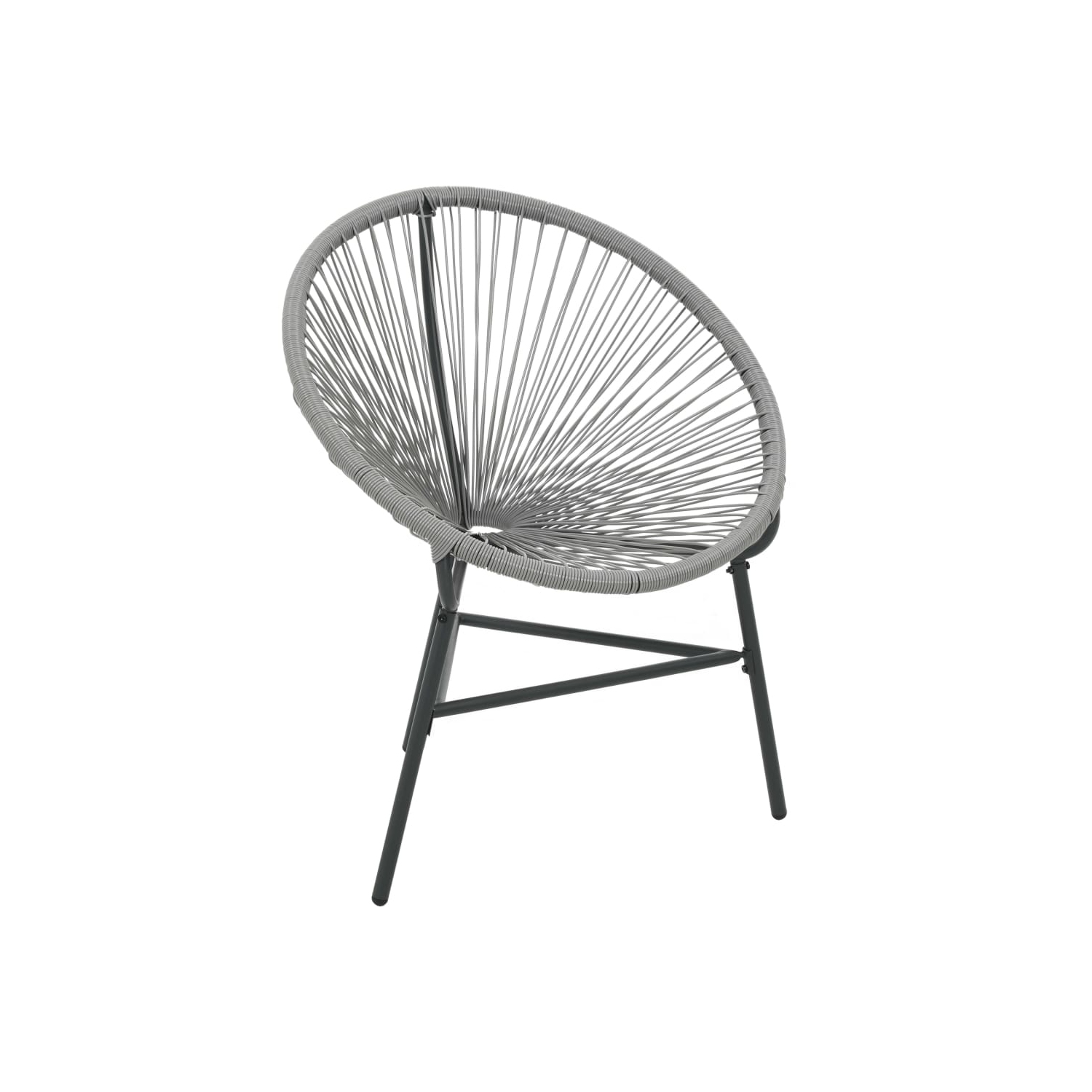 vidaXL Garden Moon Chair Poly Rattan Grey