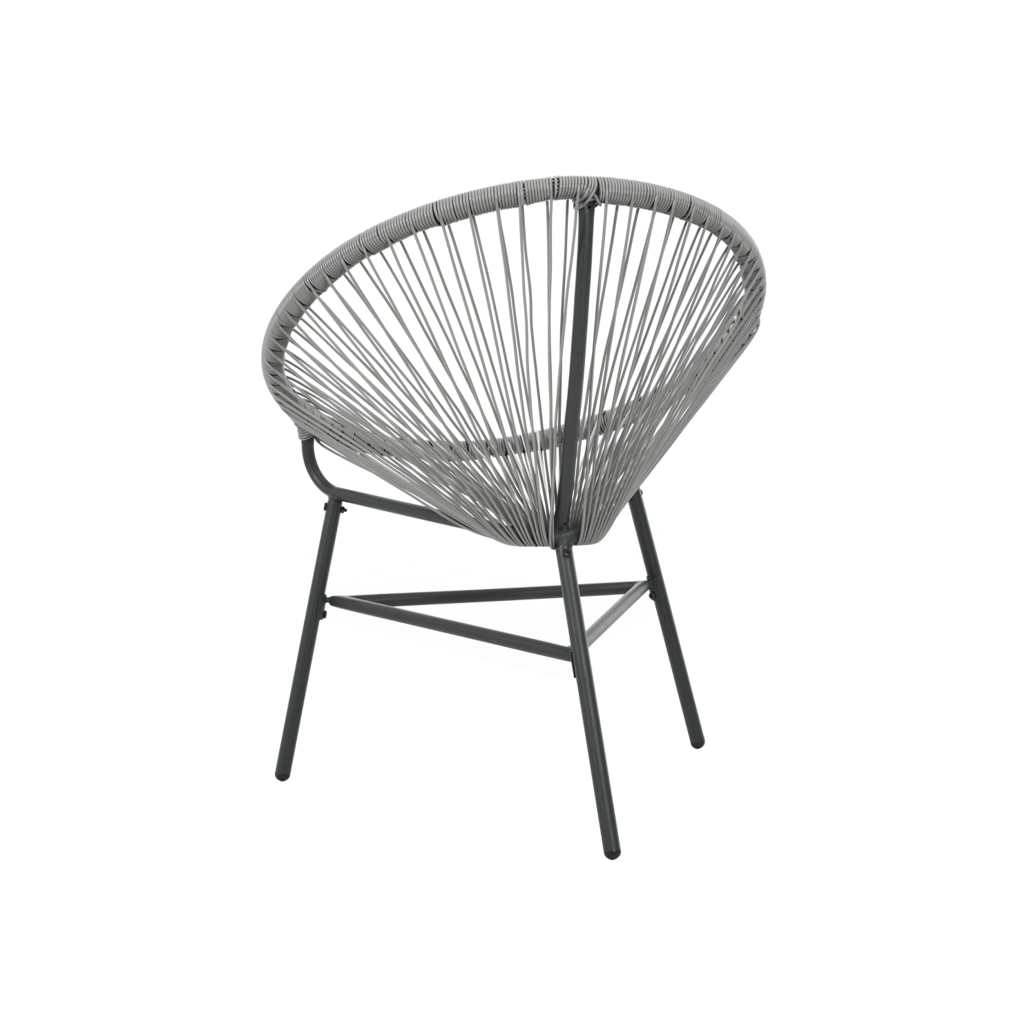 vidaXL Garden Moon Chair Poly Rattan Grey
