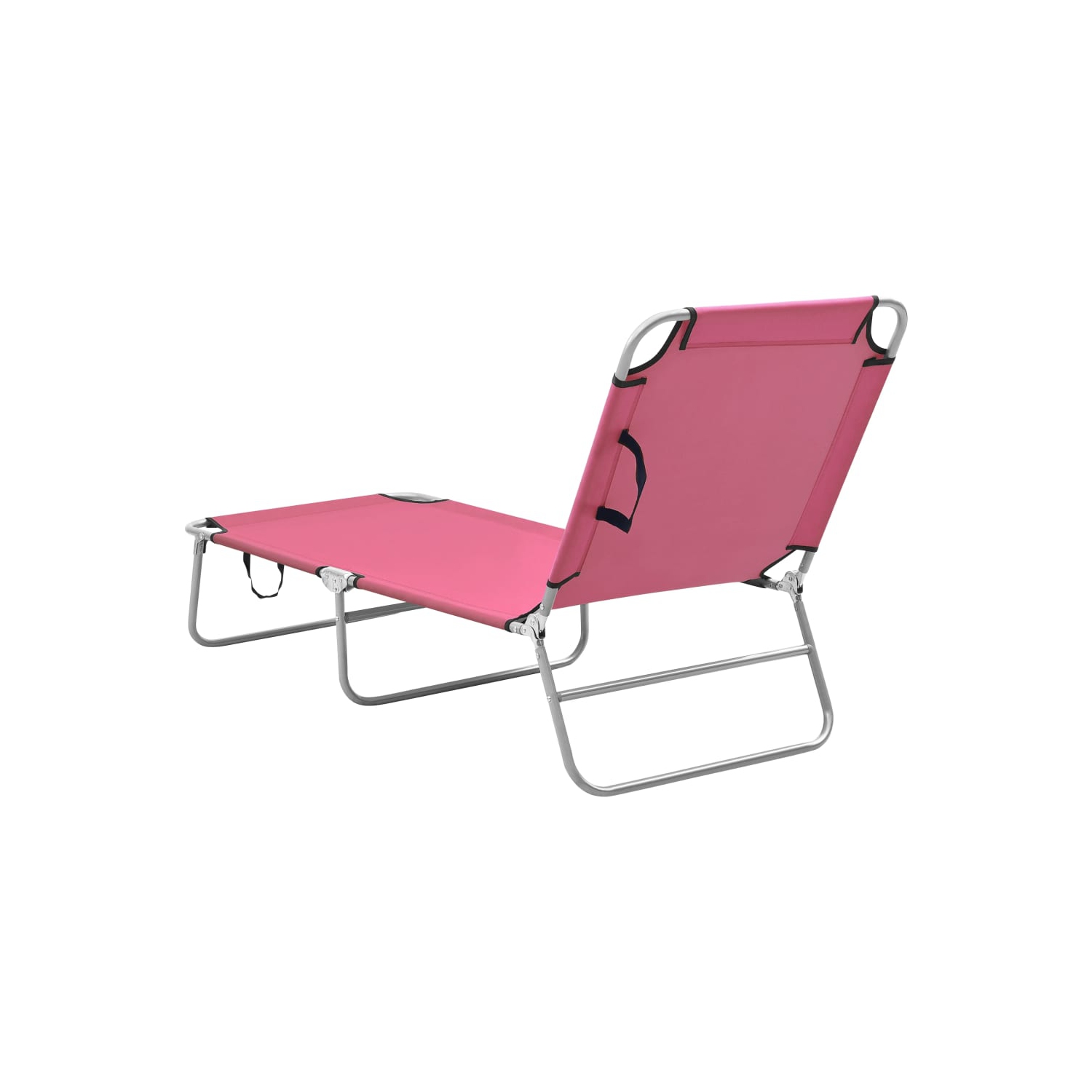 vidaXL Folding Sun Lounger Steel and Fabric Pink