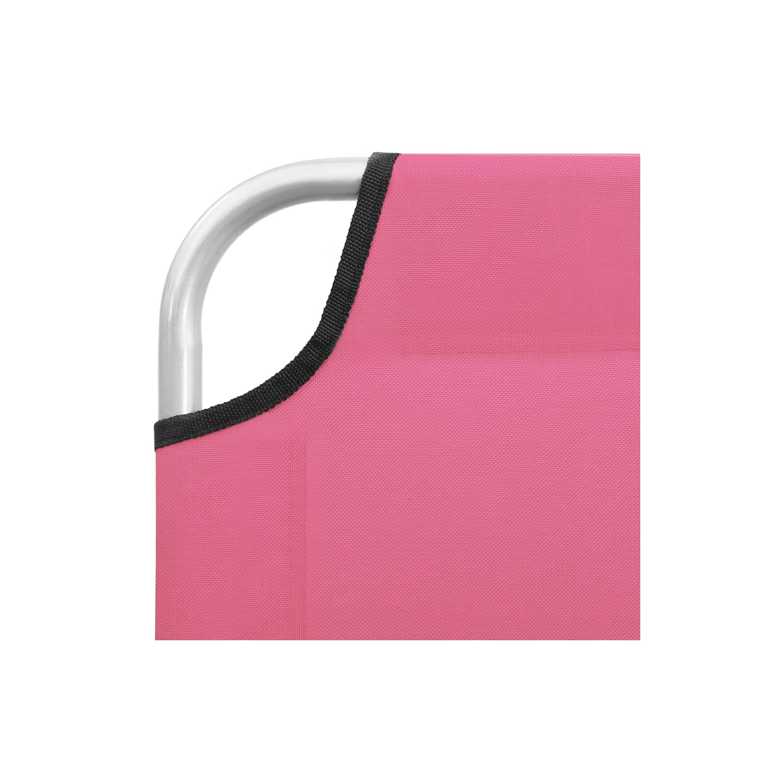 vidaXL Folding Sun Lounger Steel and Fabric Pink