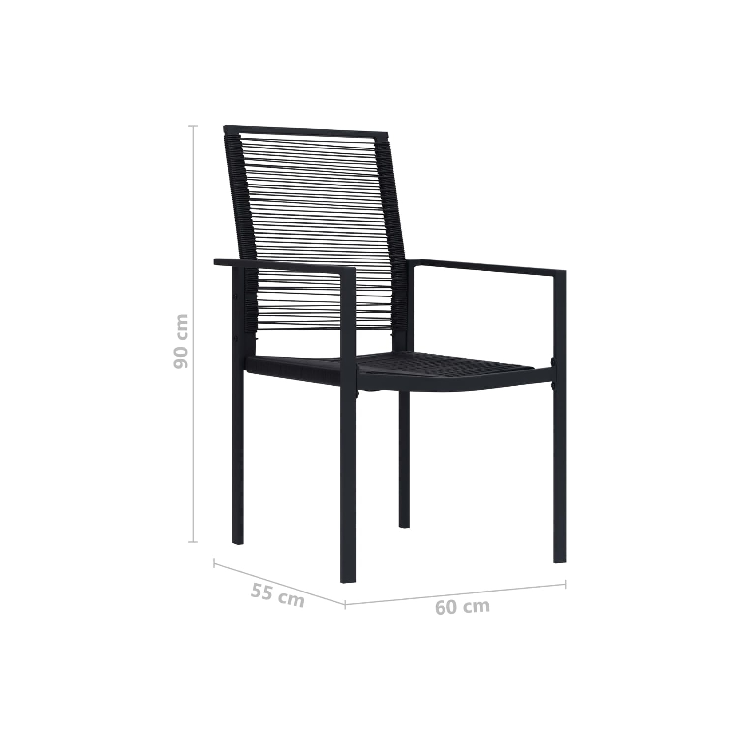 vidaXL Garden Chairs 4 pcs PVC Rattan Black