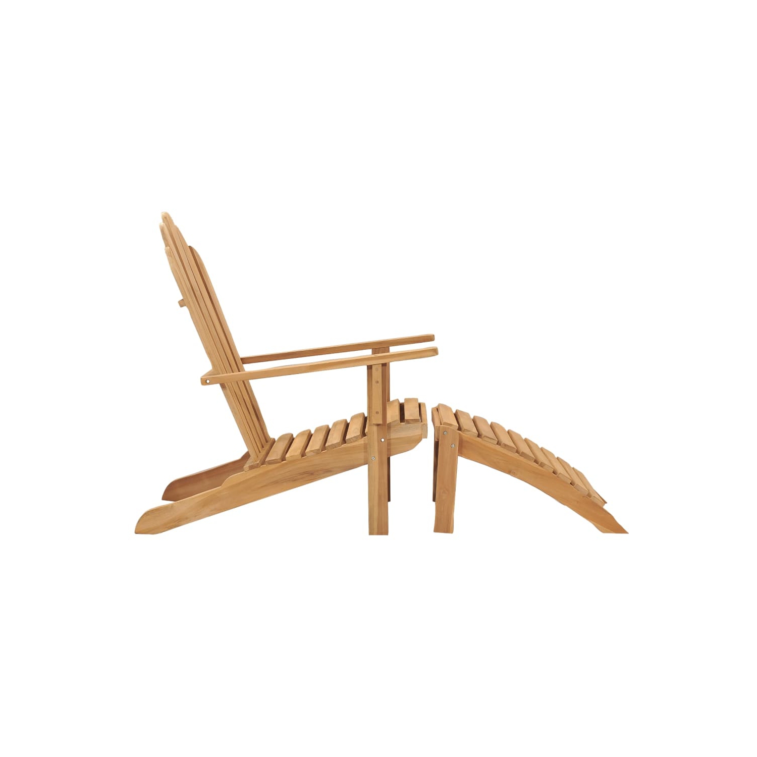 vidaXL Adirondack Chairs with Footrests 2 pcs Solid Wood Teak