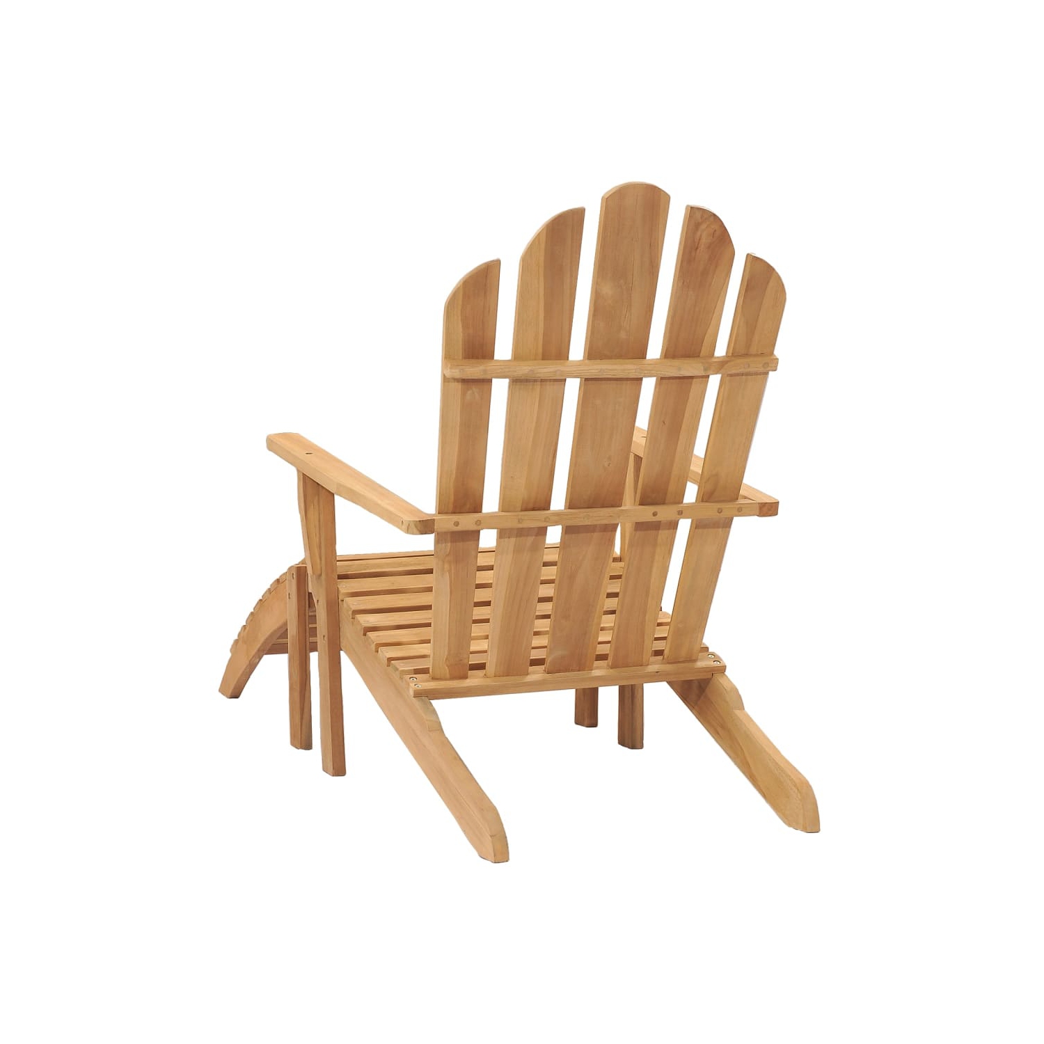vidaXL Adirondack Chairs with Footrests 2 pcs Solid Wood Teak