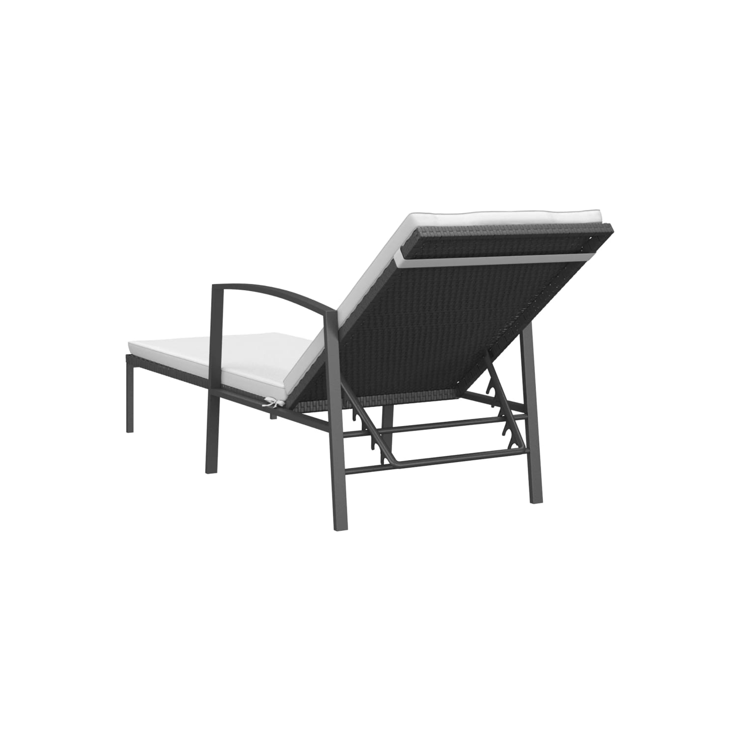 vidaXL Sun Loungers 2 pcs with Table Poly Rattan Black