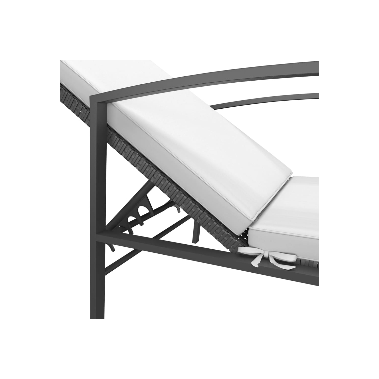 vidaXL Sun Loungers 2 pcs with Table Poly Rattan Black