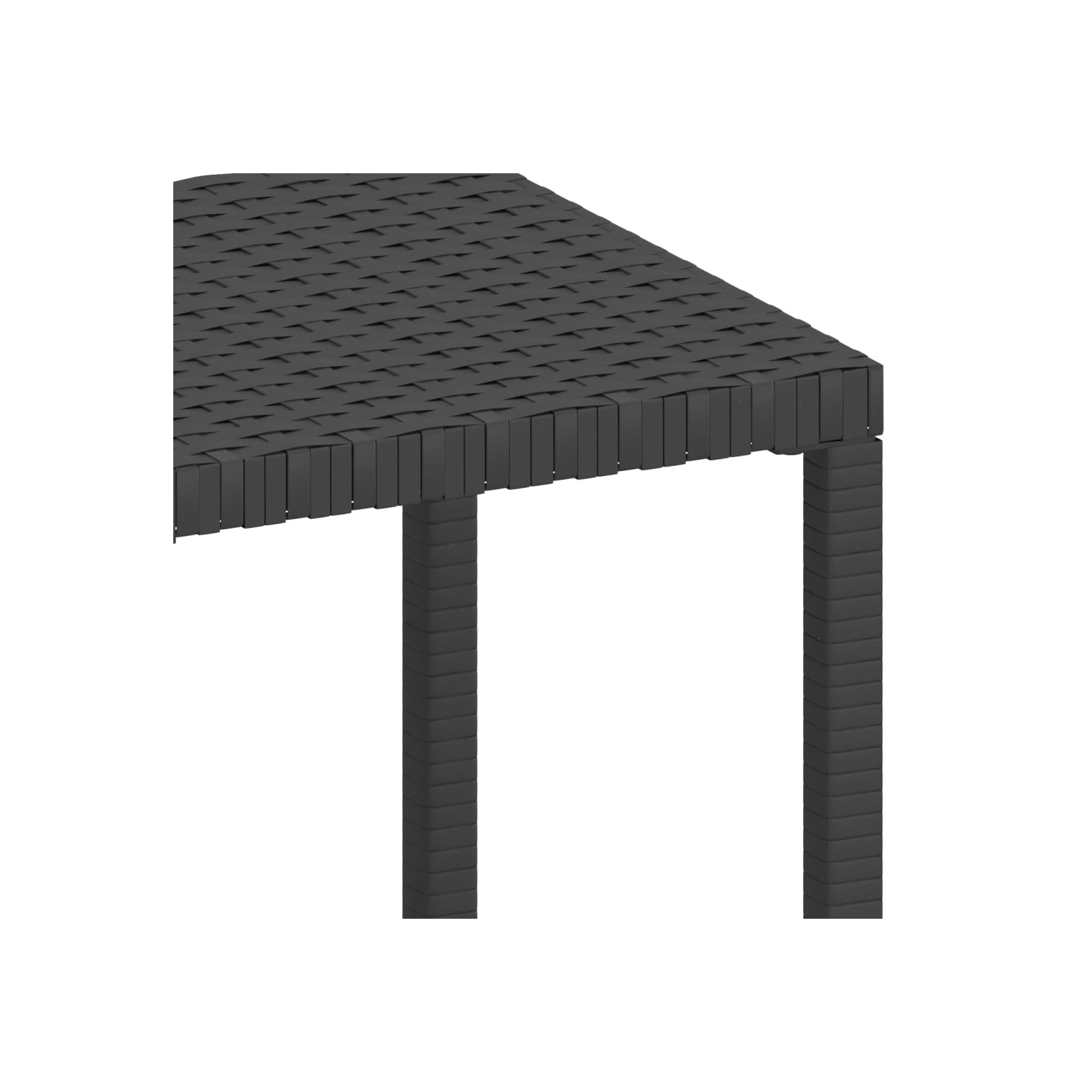 vidaXL Sun Loungers 2 pcs with Table Poly Rattan Black