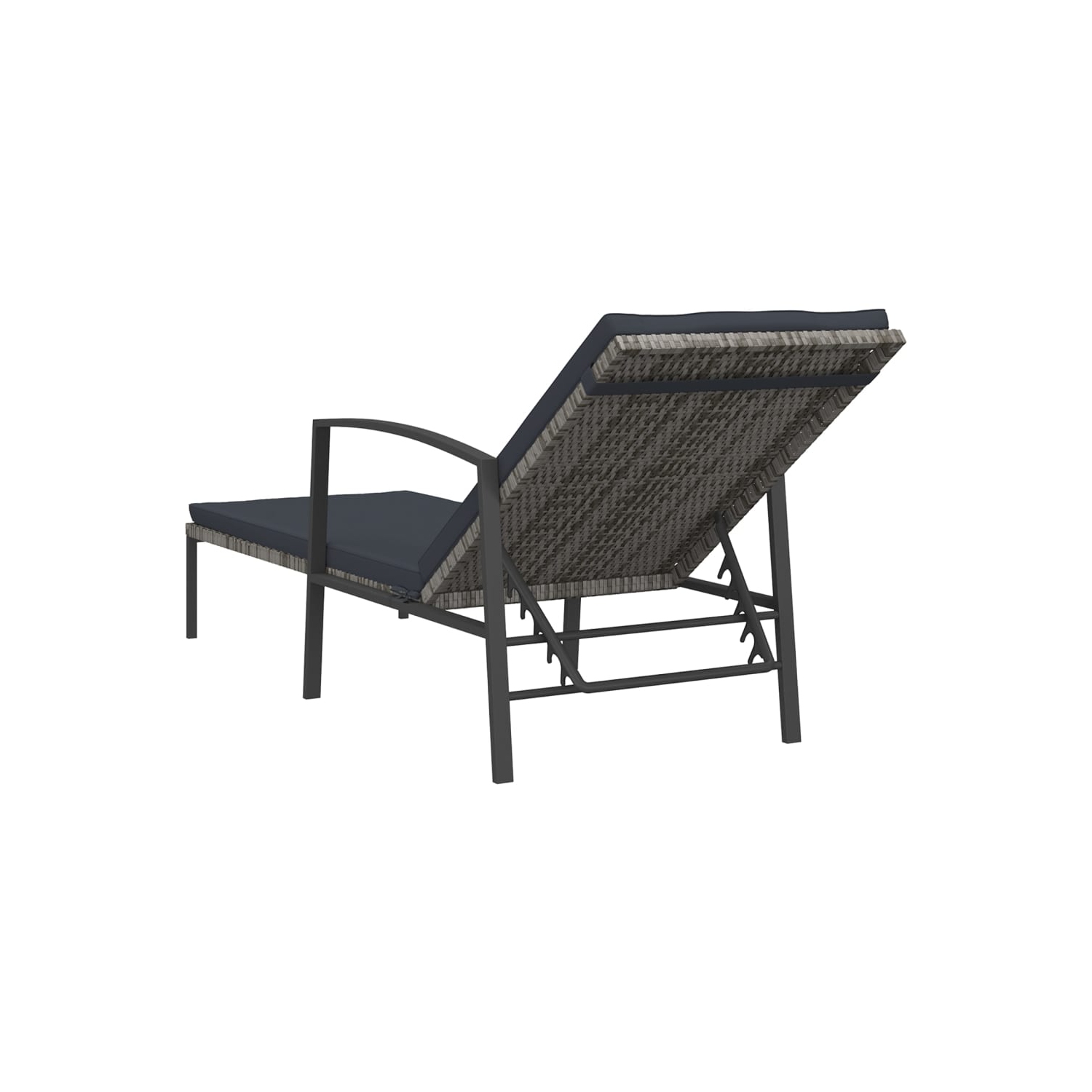 vidaXL Sun Loungers 2 pcs with Table Poly Rattan Grey