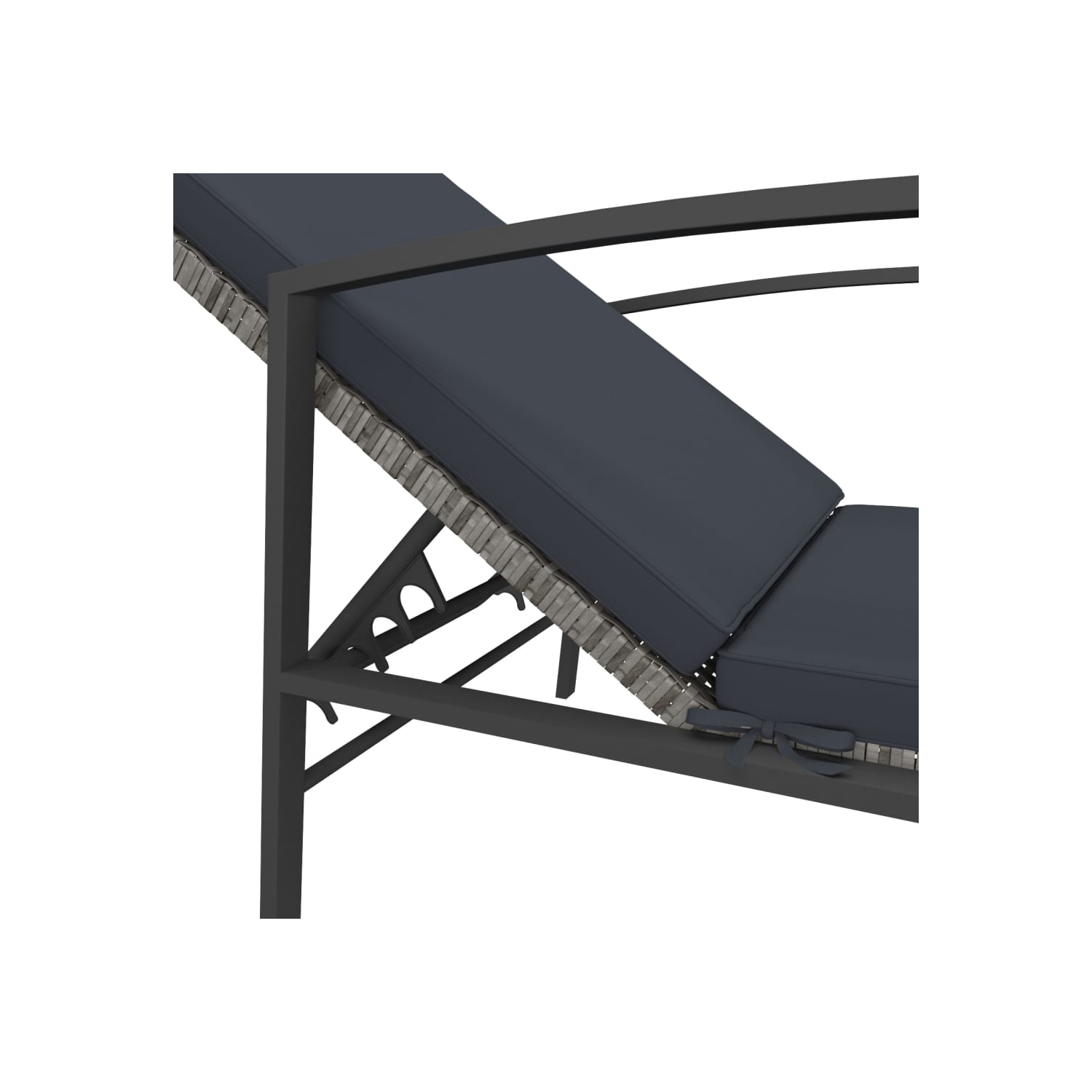 vidaXL Sun Loungers 2 pcs with Table Poly Rattan Grey