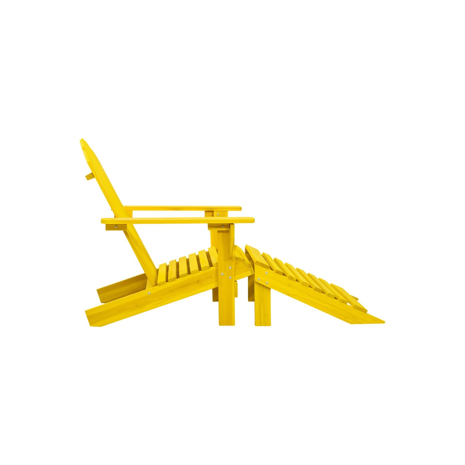 Fauteuil Adirondack Garden avec pouf en bois massif jaune de vidaXL