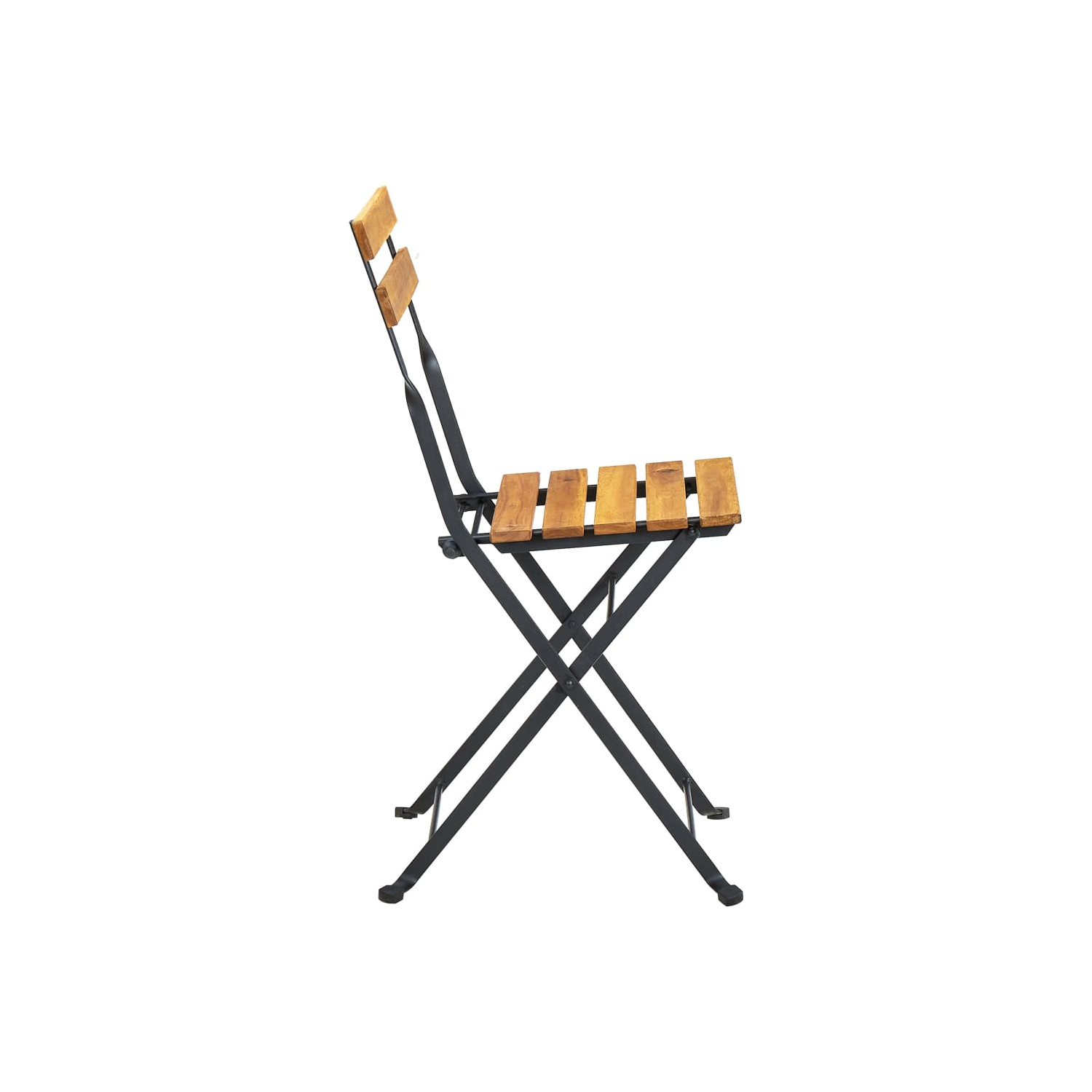 vidaXL Folding Garden Chairs 2 pcs Steel and Solid Acacia Wood