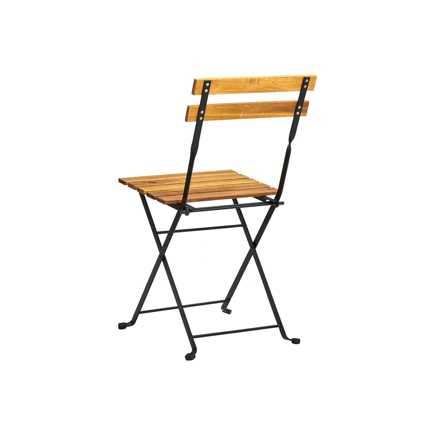 vidaXL Folding Garden Chairs 2 pcs Steel and Solid Acacia Wood