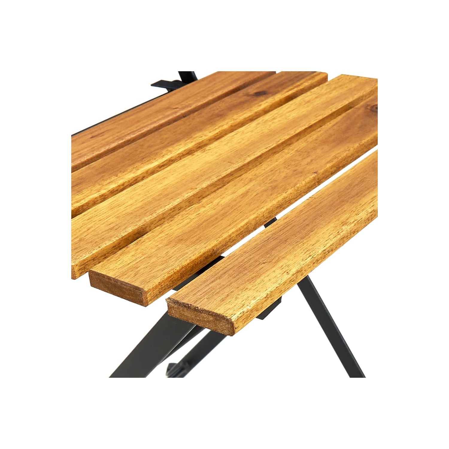 vidaXL Folding Garden Chairs 2 pcs Steel and Solid Acacia Wood