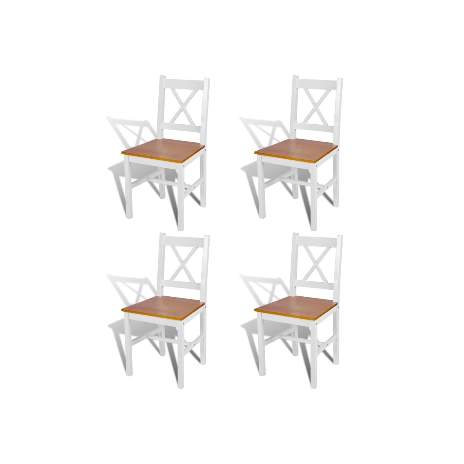 vidaXL Dining Chairs 4 pcs White Pinewood