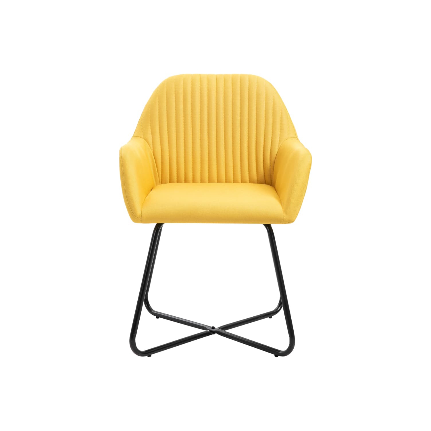 vidaXL Dining Chairs 4 pcs Yellow Fabric