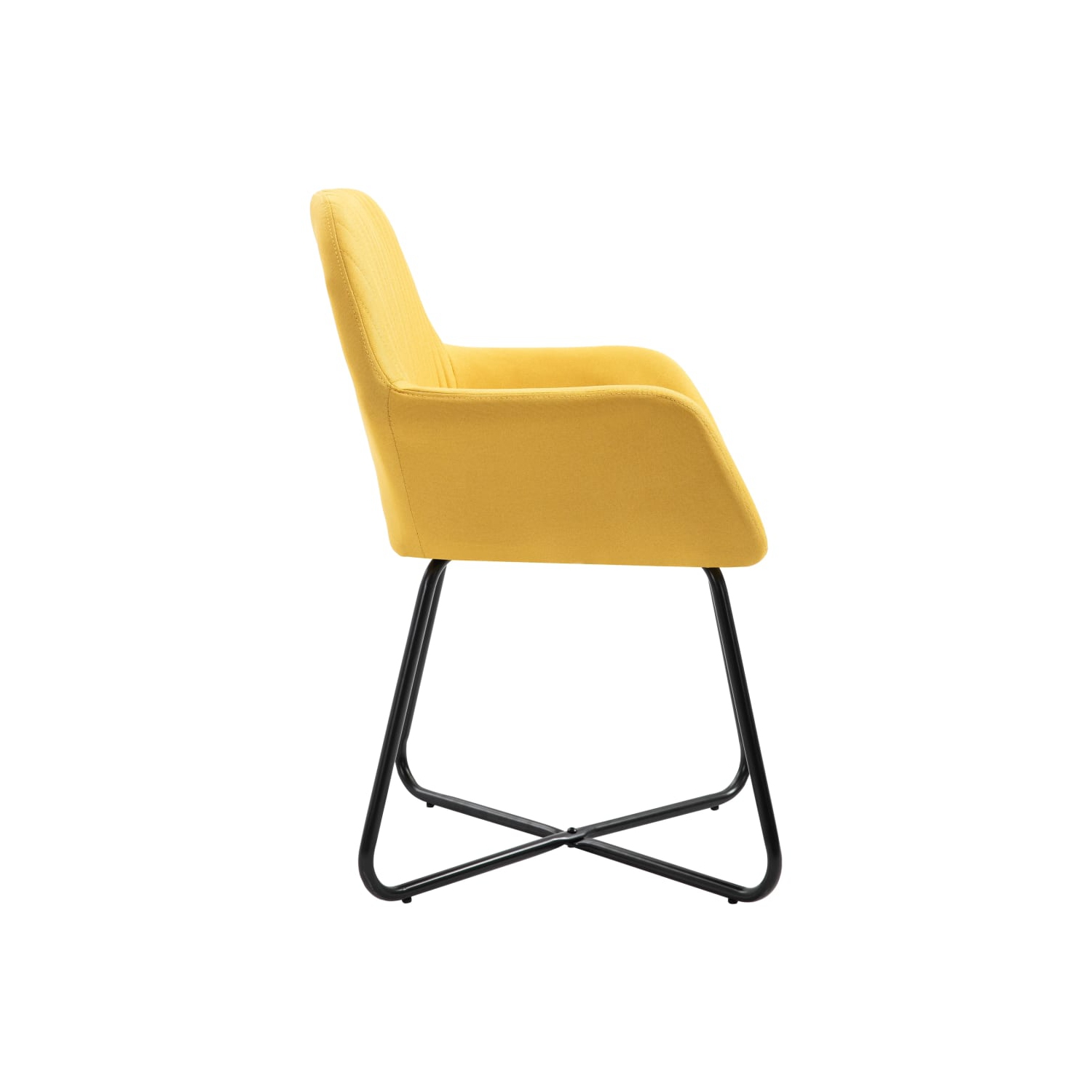 vidaXL Dining Chairs 4 pcs Yellow Fabric