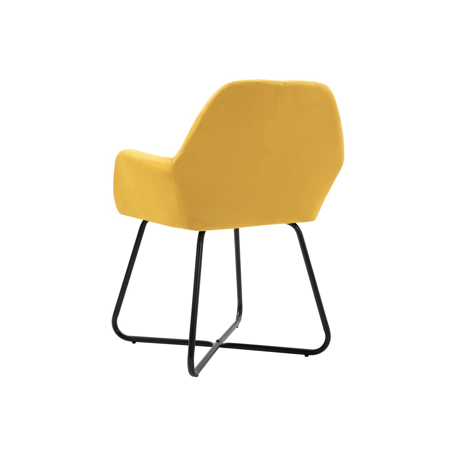 vidaXL Dining Chairs 4 pcs Yellow Fabric