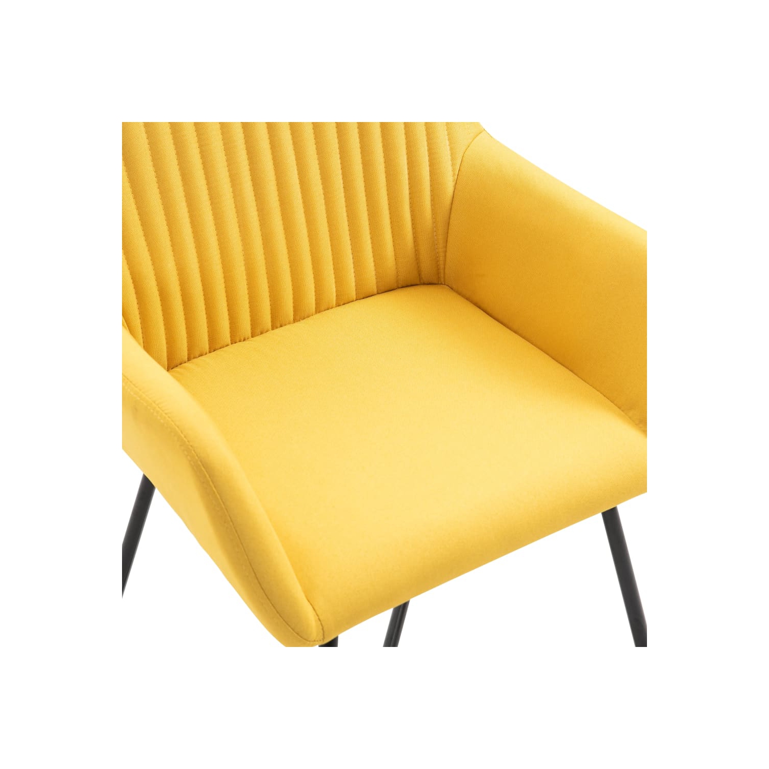 vidaXL Dining Chairs 4 pcs Yellow Fabric