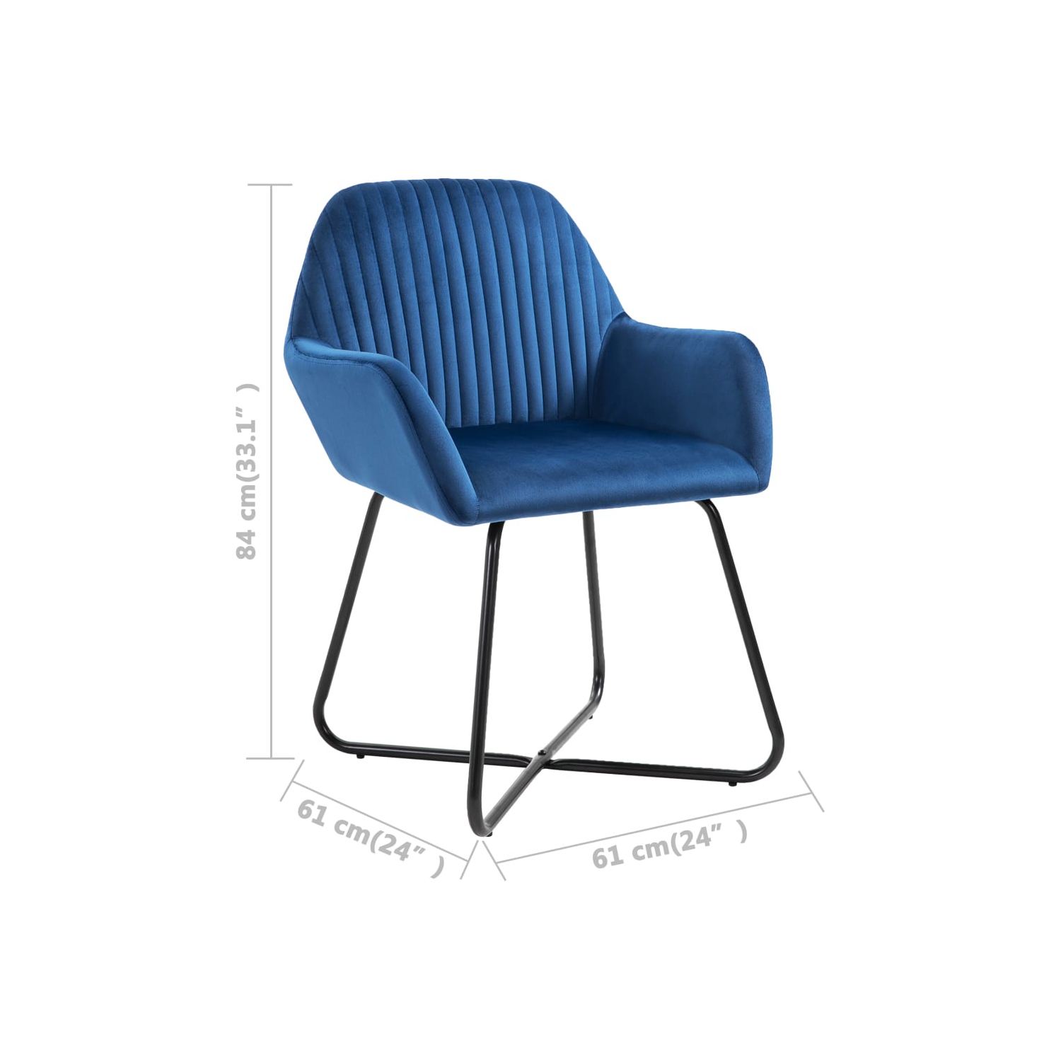 vidaXL Dining Chairs 4 pcs Blue Velvet