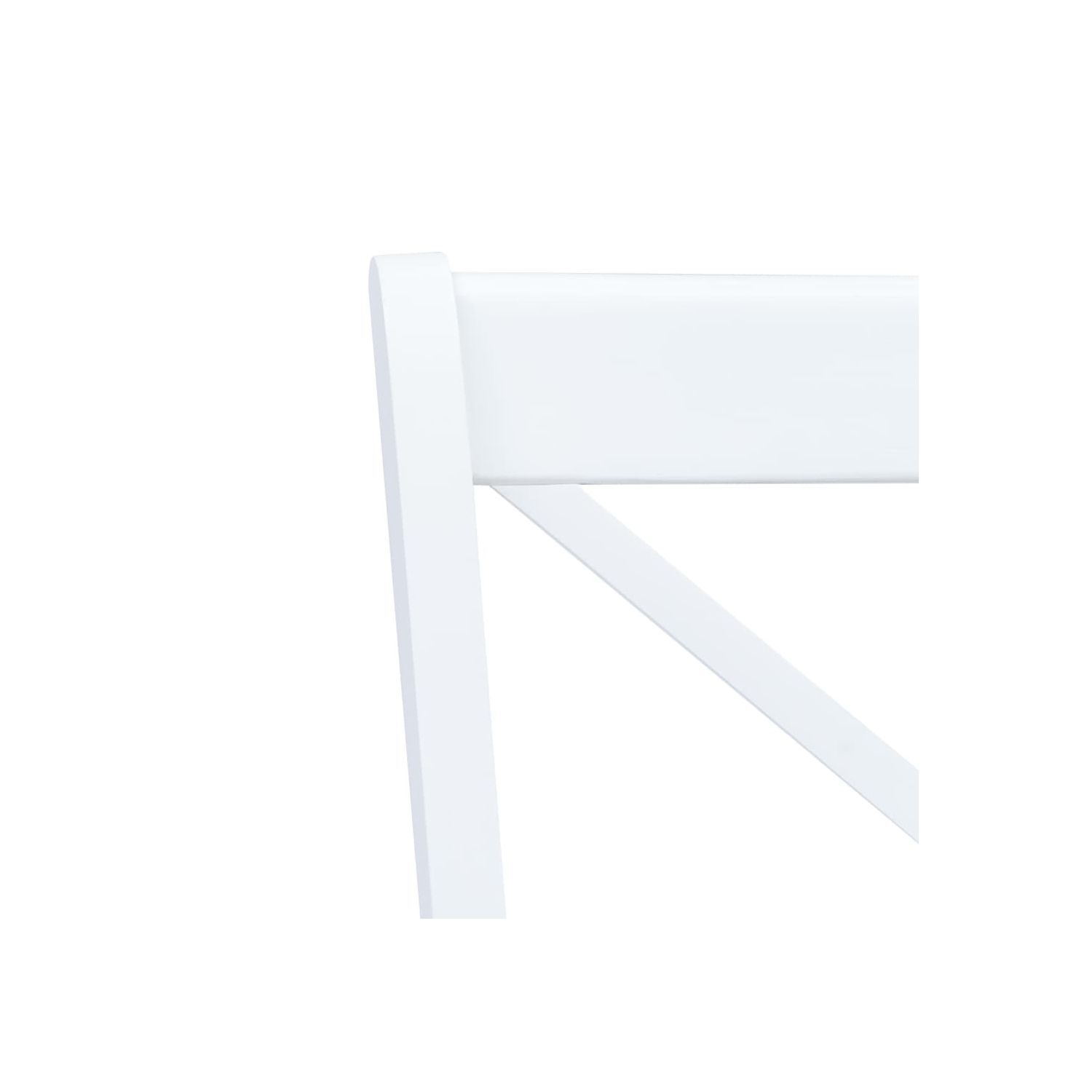 Chaises de salle à manger 4 pièces en bois massif de caoutchouc blanc et bois clair