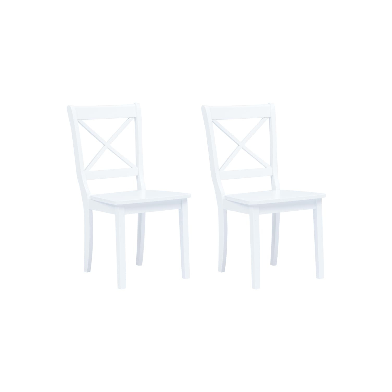 vidaXL Dining Chairs 2 pcs White Solid Rubber Wood