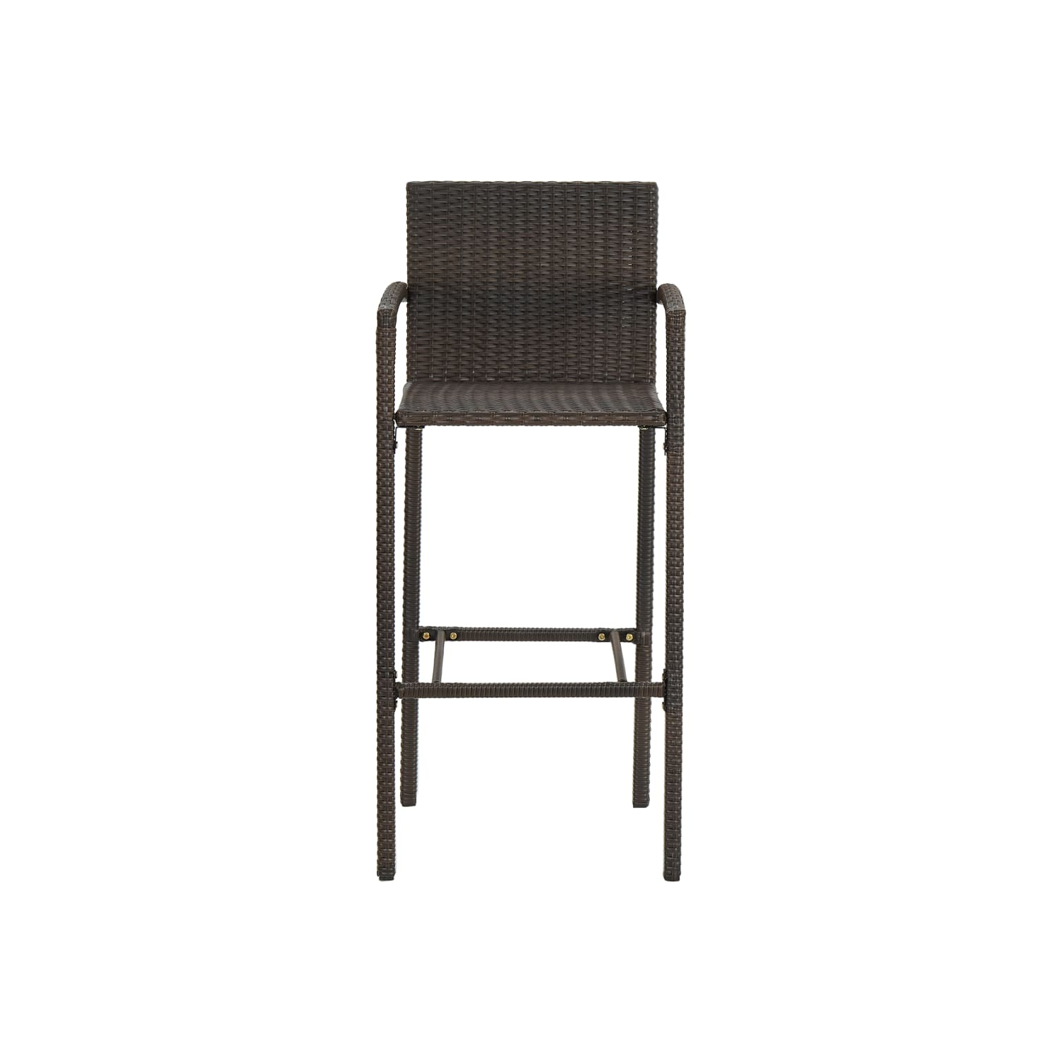 vidaXL Bar Stools 4 pcs Brown Poly Rattan