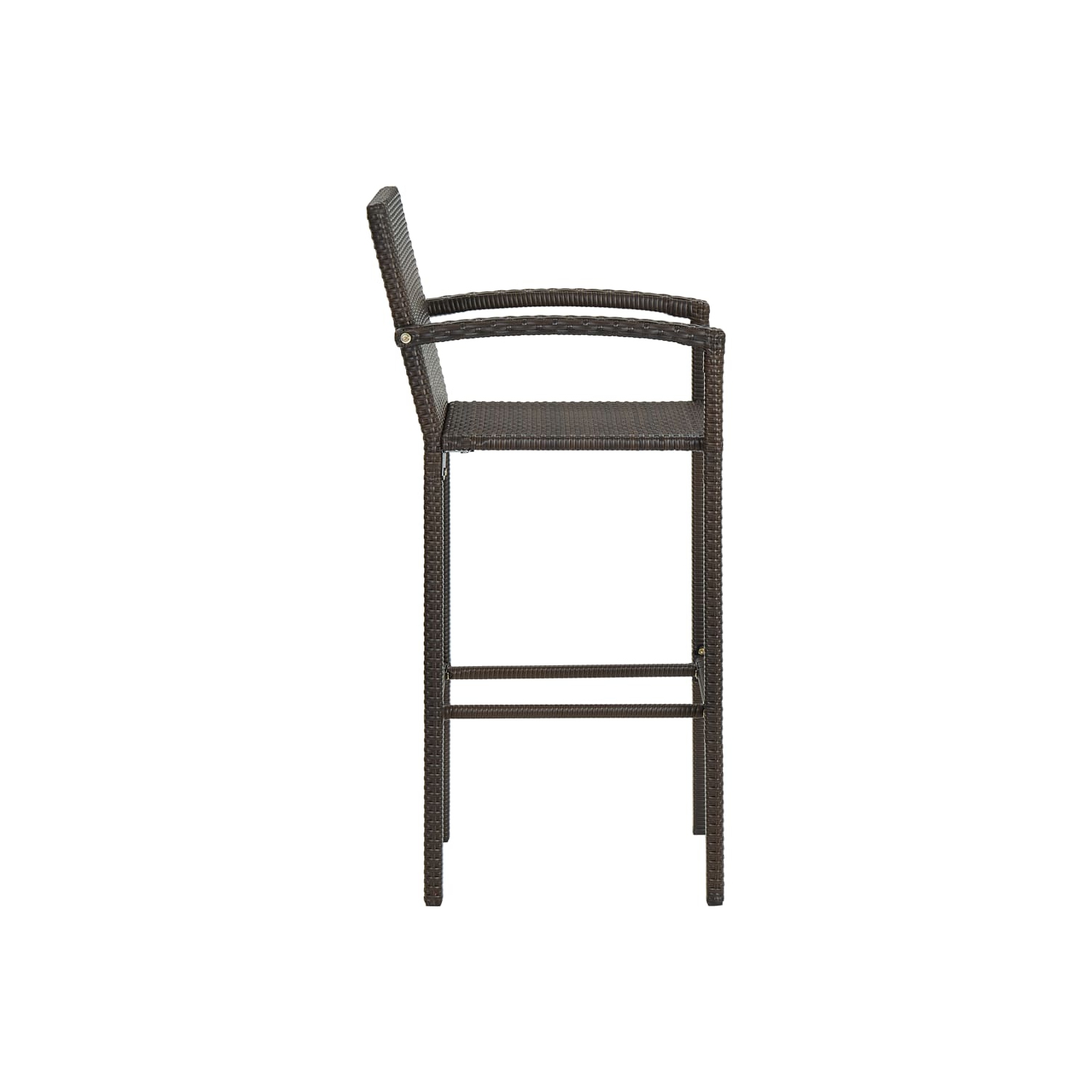 vidaXL Bar Stools 4 pcs Brown Poly Rattan