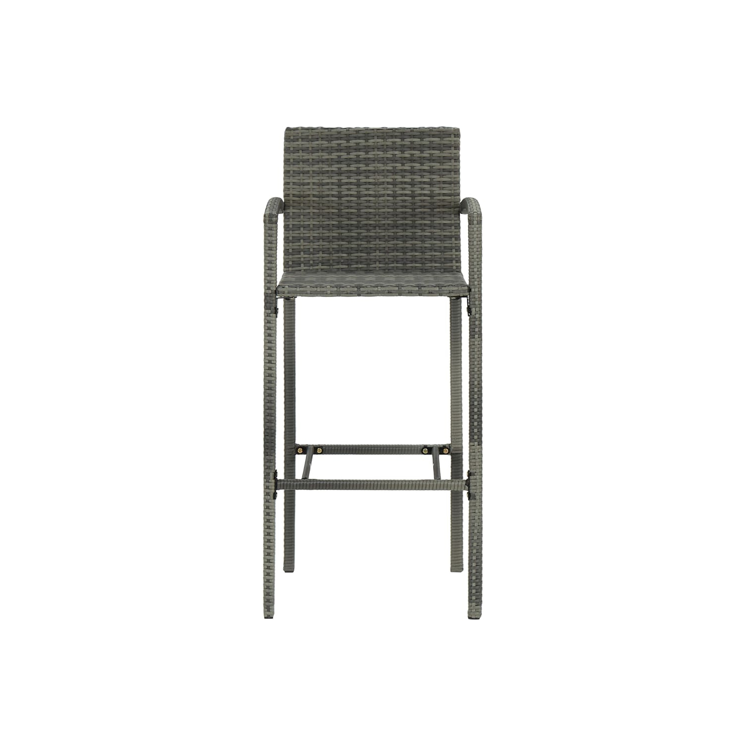 vidaXL Bar Stools 4 pcs Grey Poly Rattan