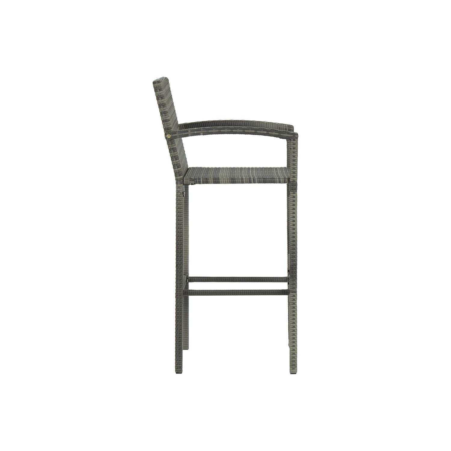 vidaXL Bar Stools 4 pcs Grey Poly Rattan
