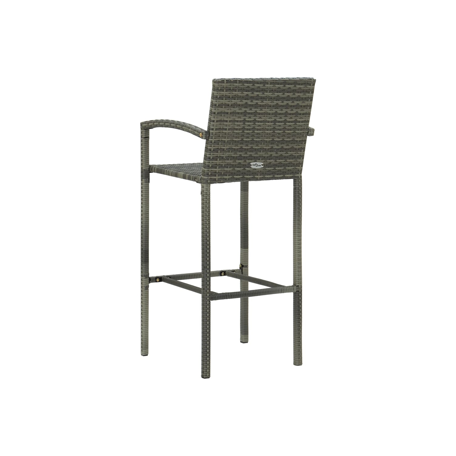 vidaXL Bar Stools 4 pcs Grey Poly Rattan