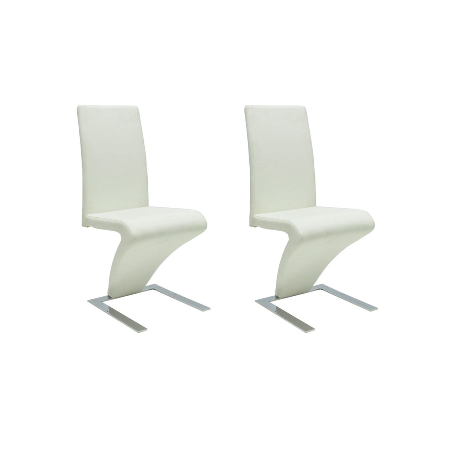 vidaXL Dining Chairs 2 pcs White Faux Leather