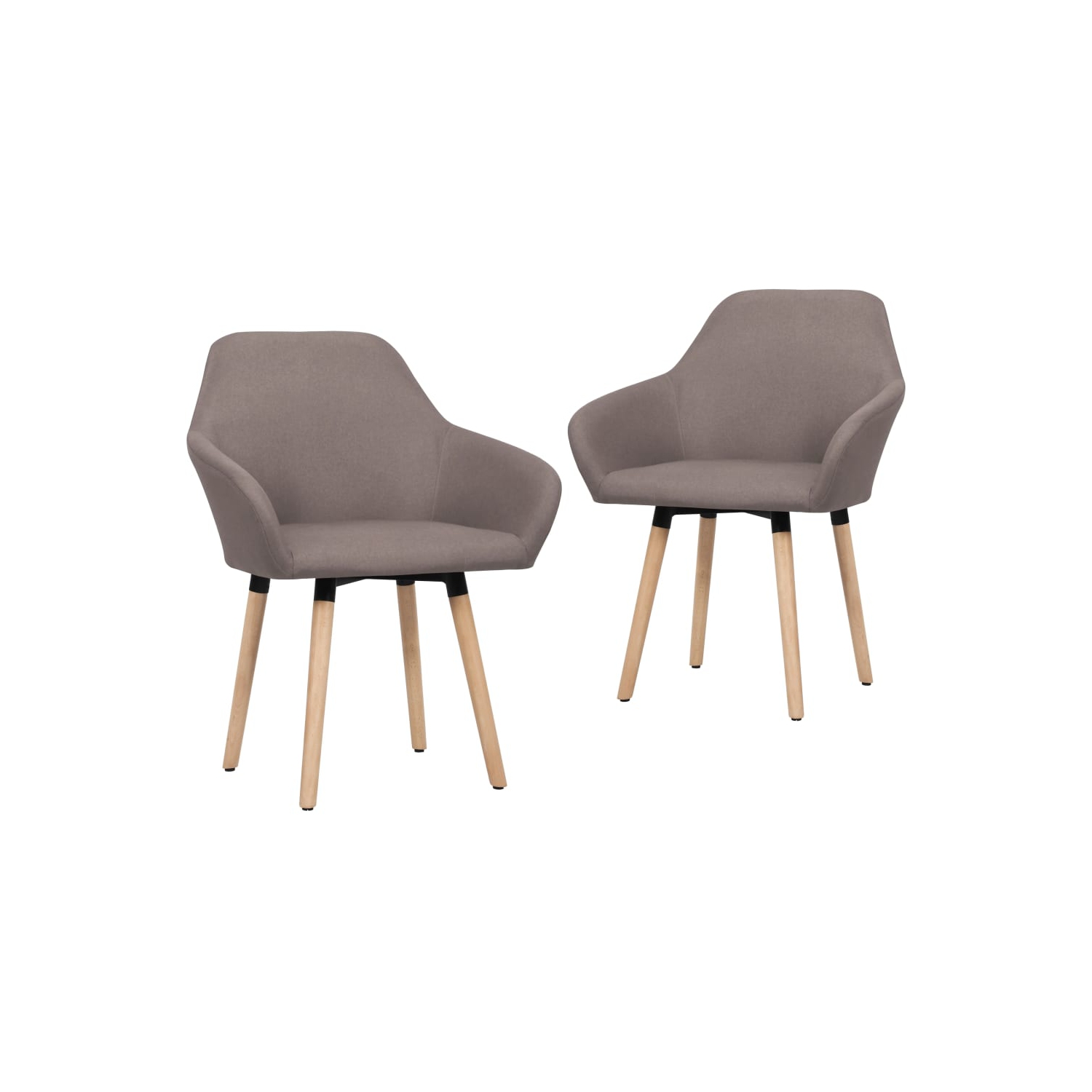 vidaXL Dining Chairs 2 pcs Taupe Fabric