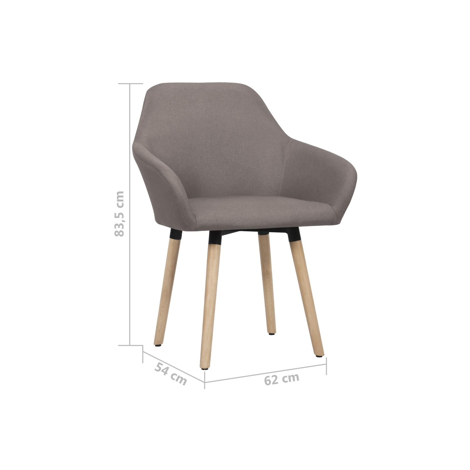 vidaXL Dining Chairs 2 pcs Taupe Fabric