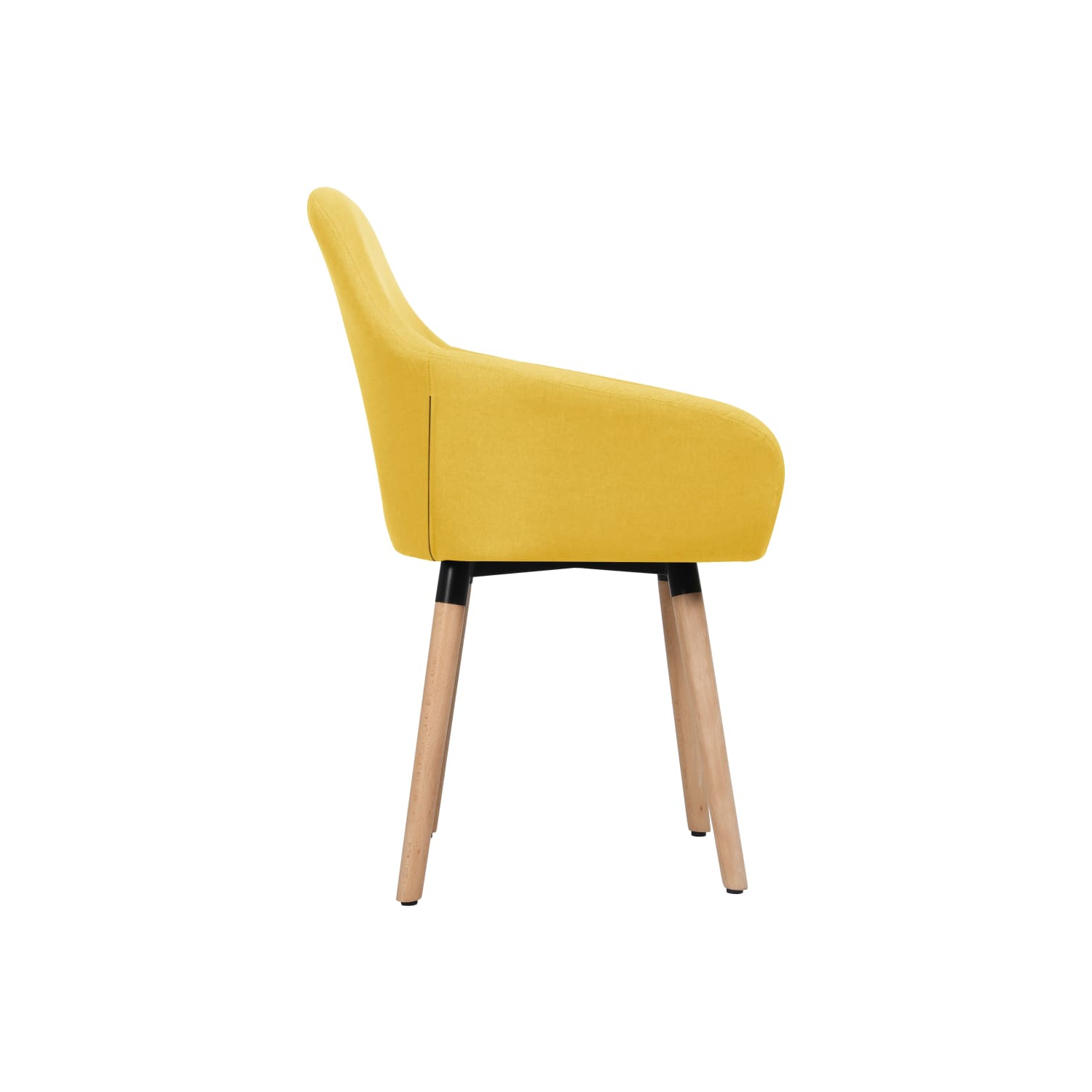 vidaXL Dining Chairs 2 pcs Yellow Fabric