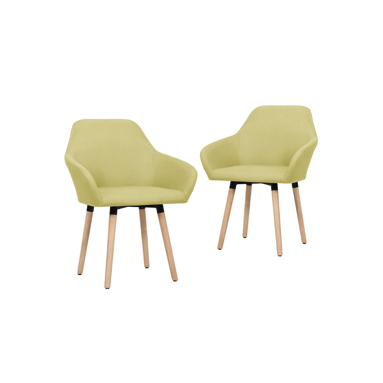 vidaXL Dining Chairs 2 pcs Green Fabric
