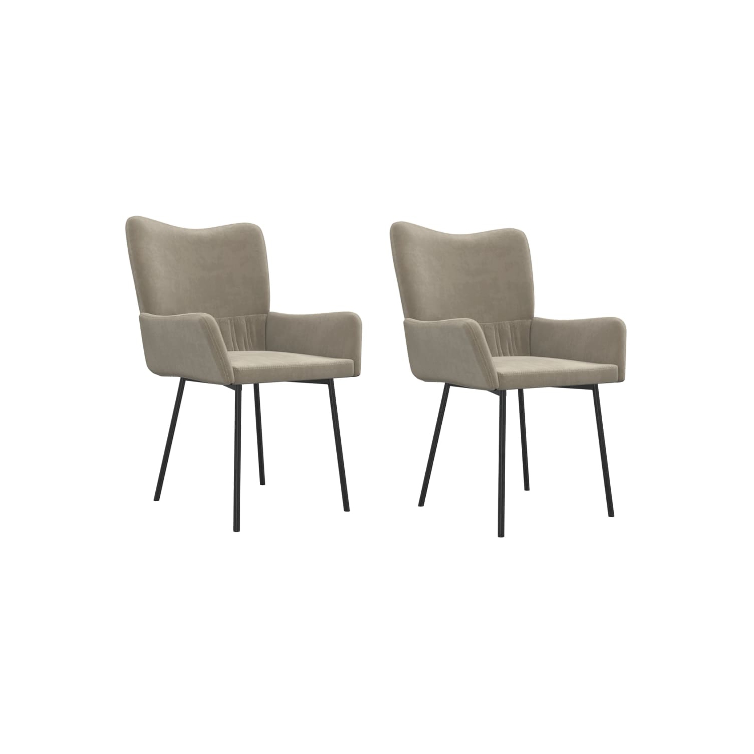 vidaXL Dining Chairs 2 pcs Light Grey Velvet