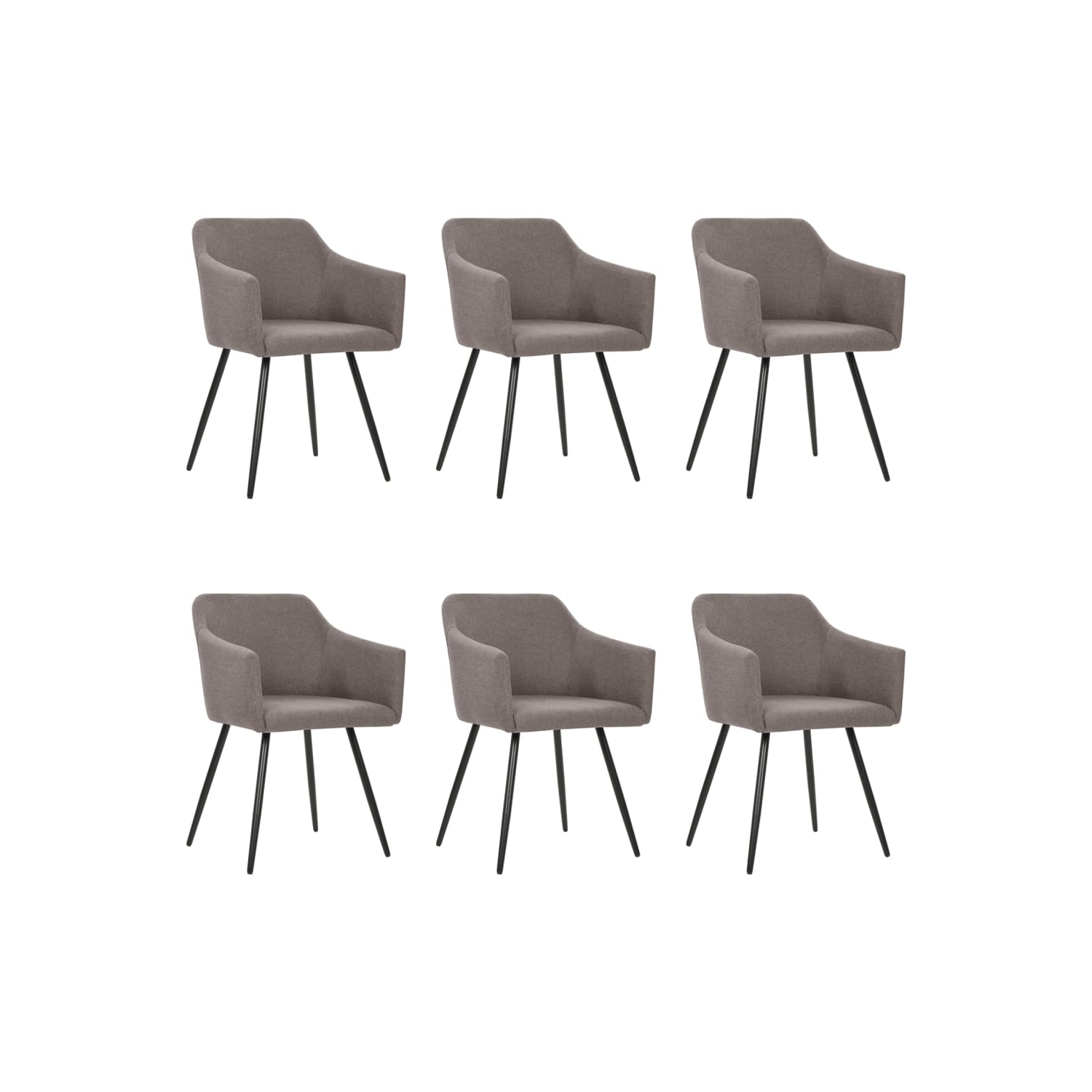 vidaXL Dining Chairs 6 pcs Taupe Fabric
