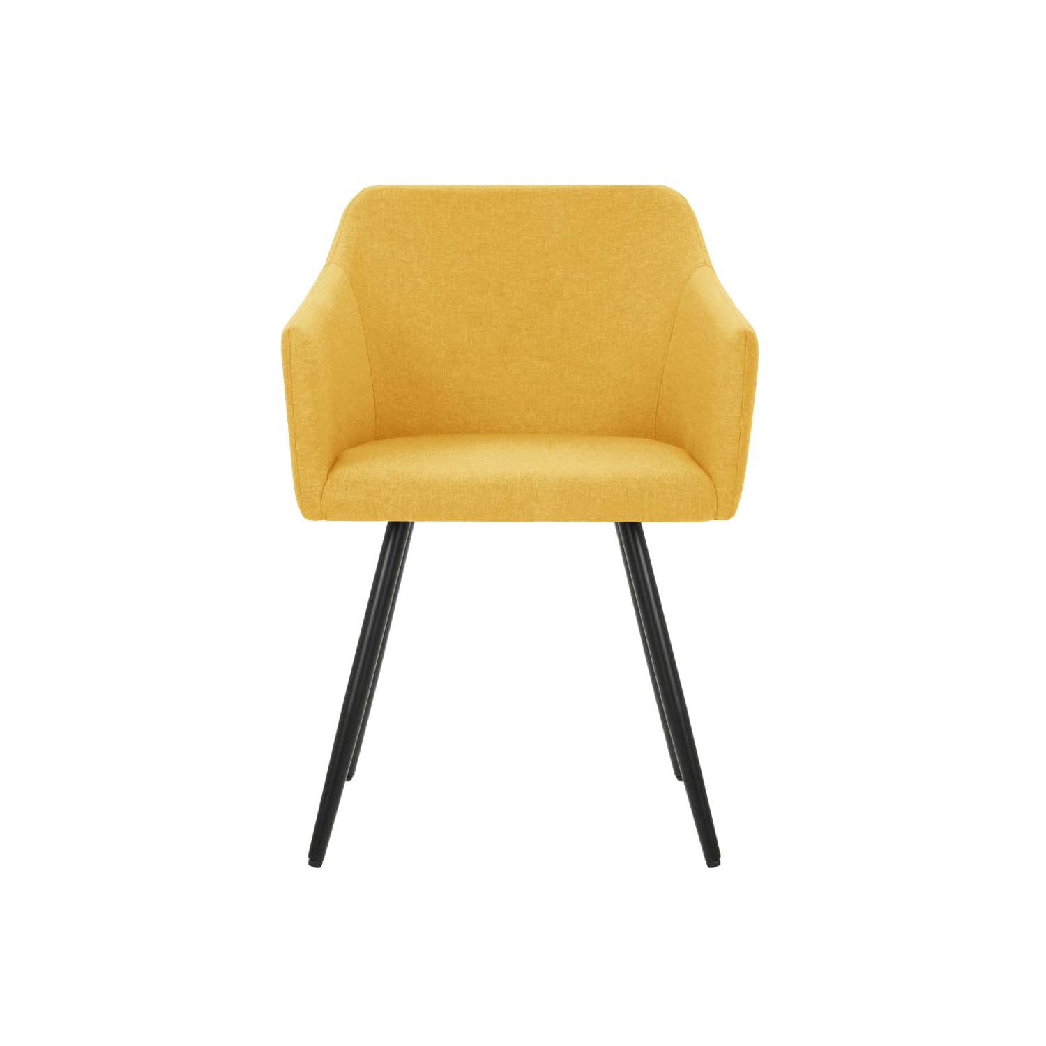 Chaises de salle à manger 2 pièces en tissu jaune