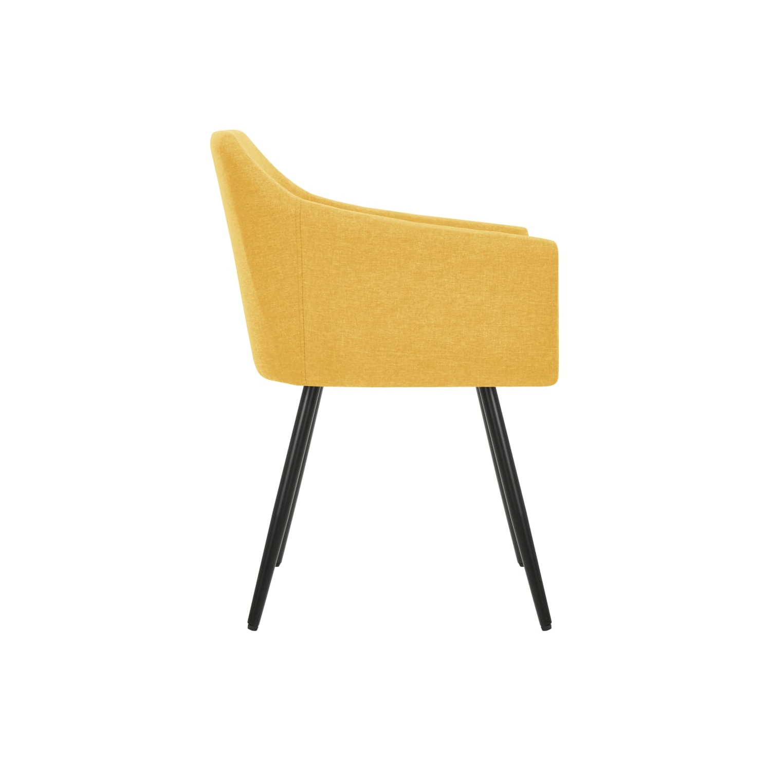 Chaises de salle à manger 2 pièces en tissu jaune