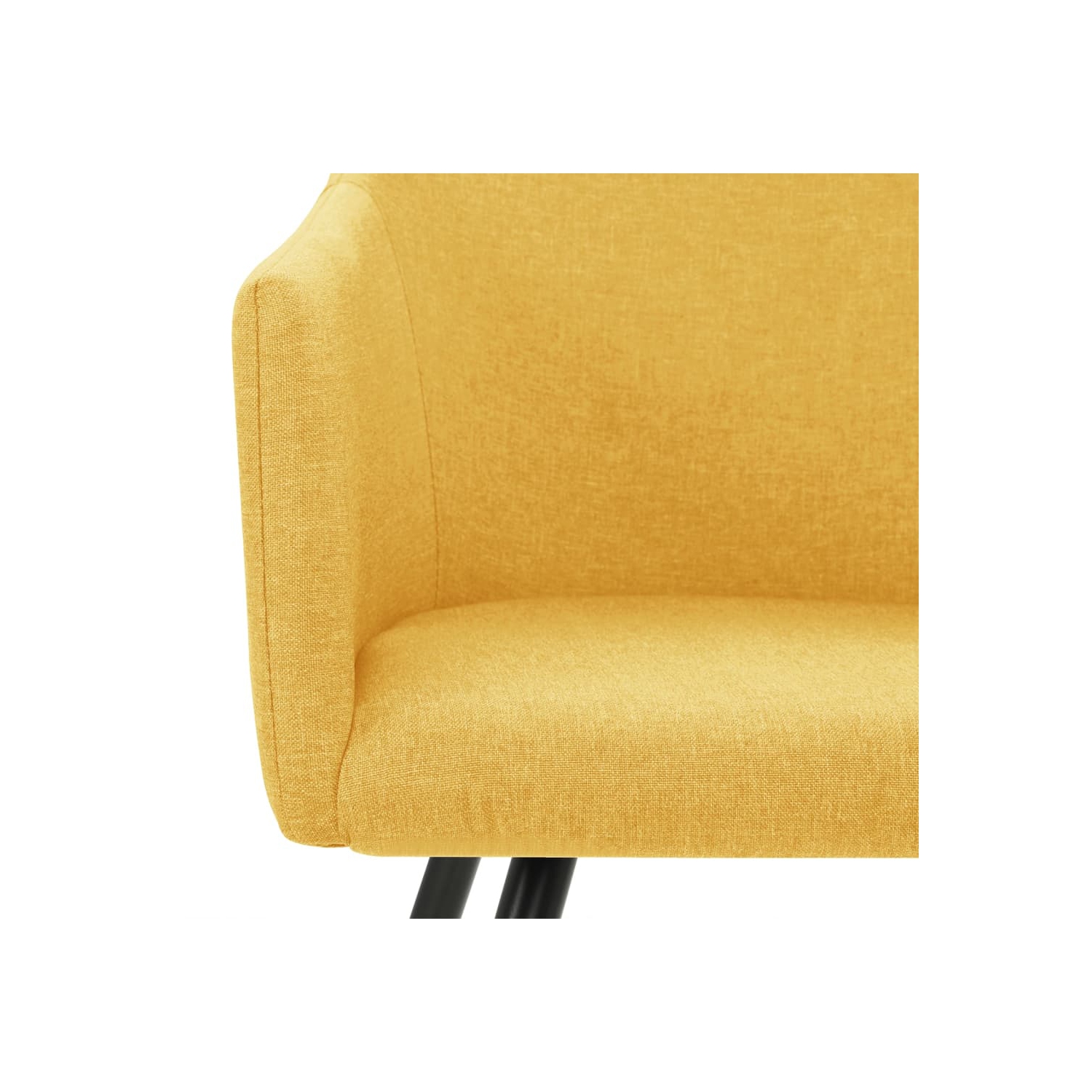 Chaises de salle à manger 2 pièces en tissu jaune