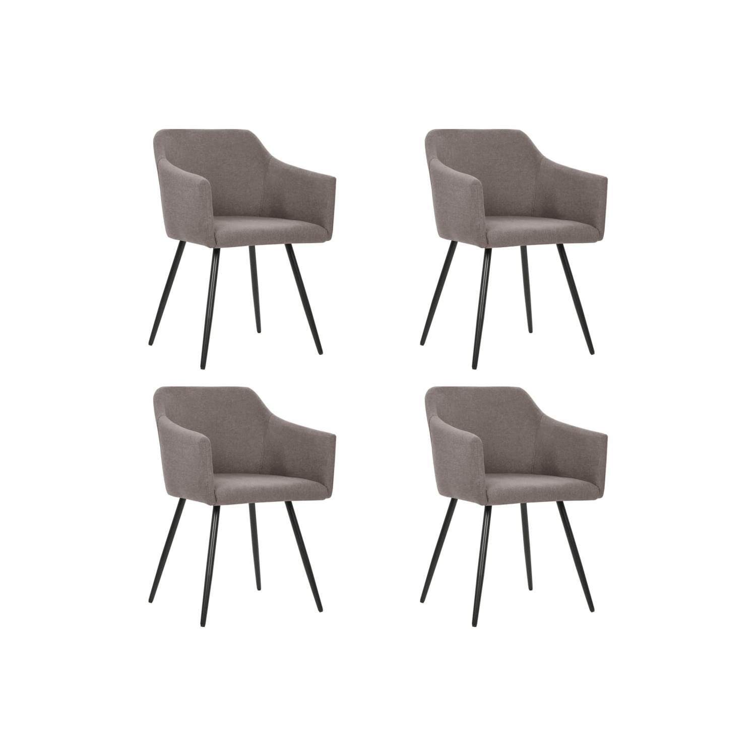 vidaXL Dining Chairs 4 pcs Taupe Fabric