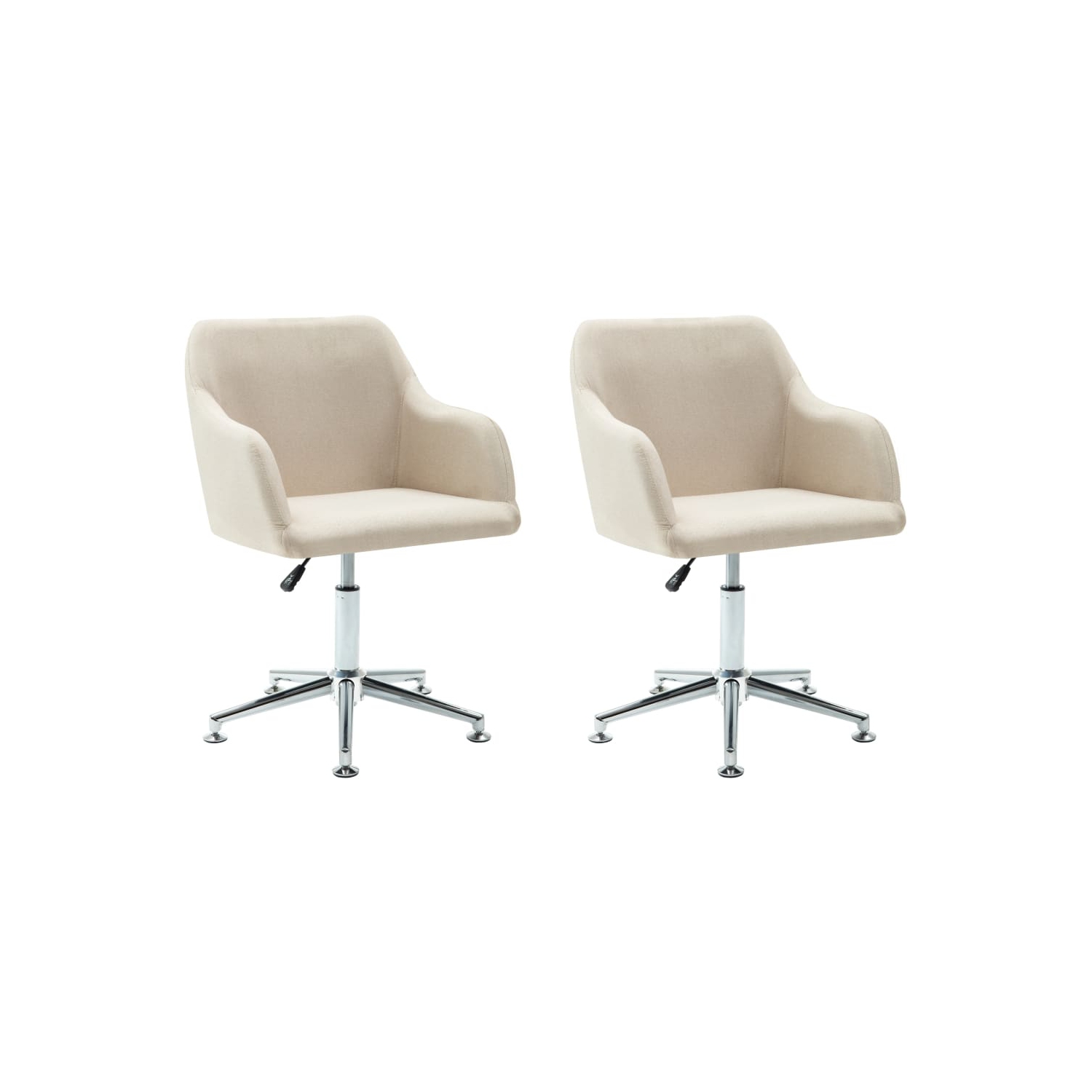 vidaXL Swivel Dining Chairs 2 pcs Cream Fabric