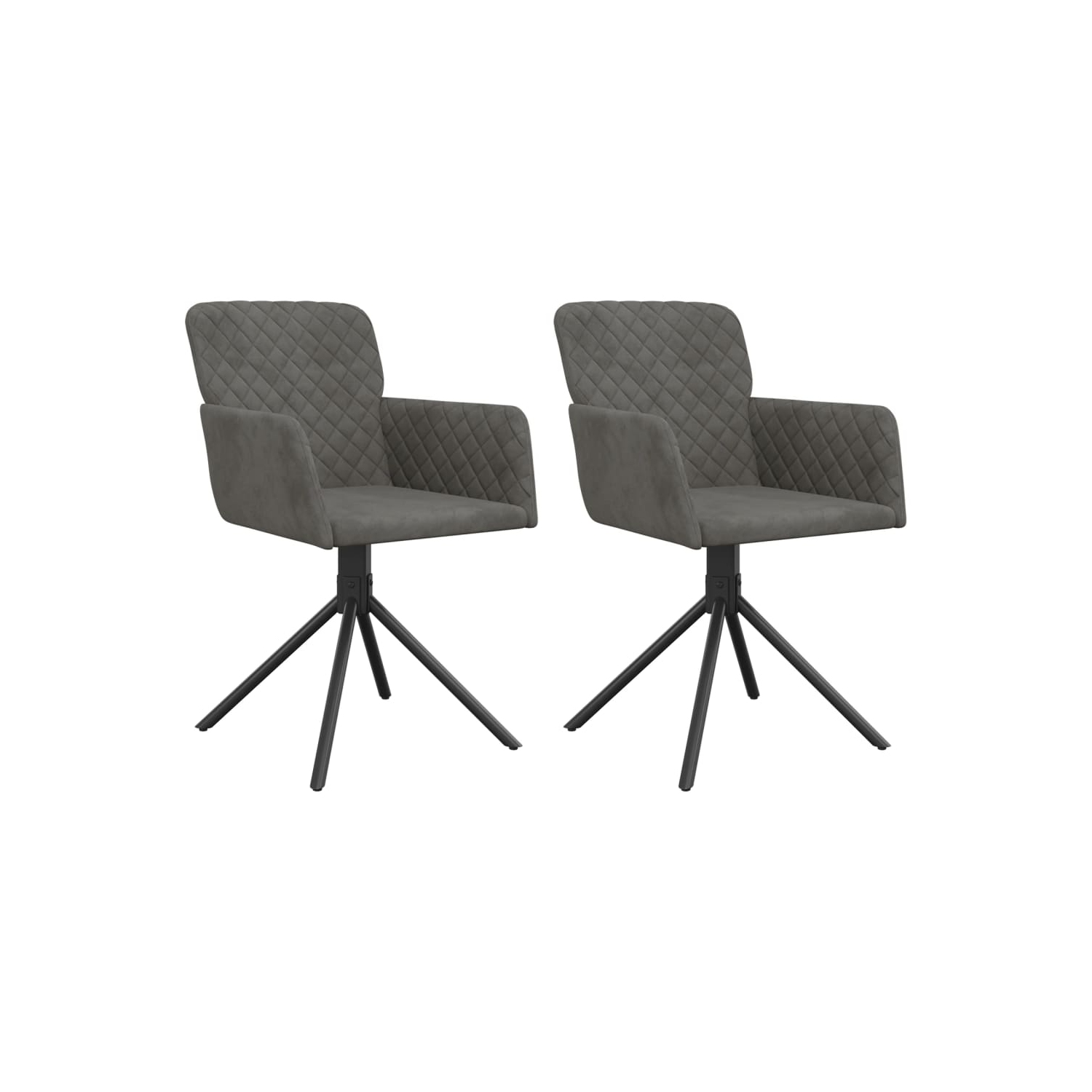 Chaises de salle à manger pivotantes vidaXL 2 pièces velours gris foncé