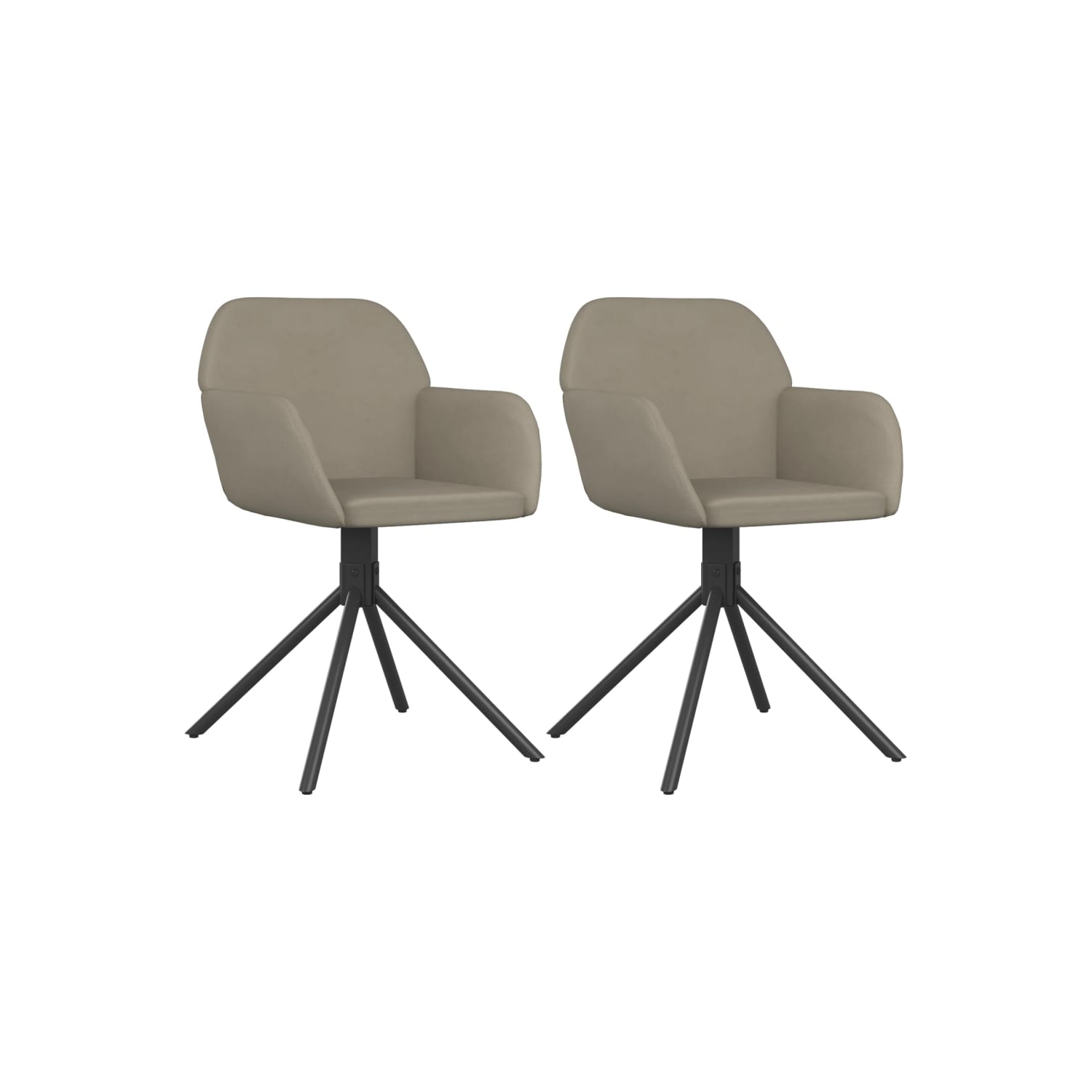 vidaXL Swivel Dining Chairs 2 pcs Light Grey Velvet