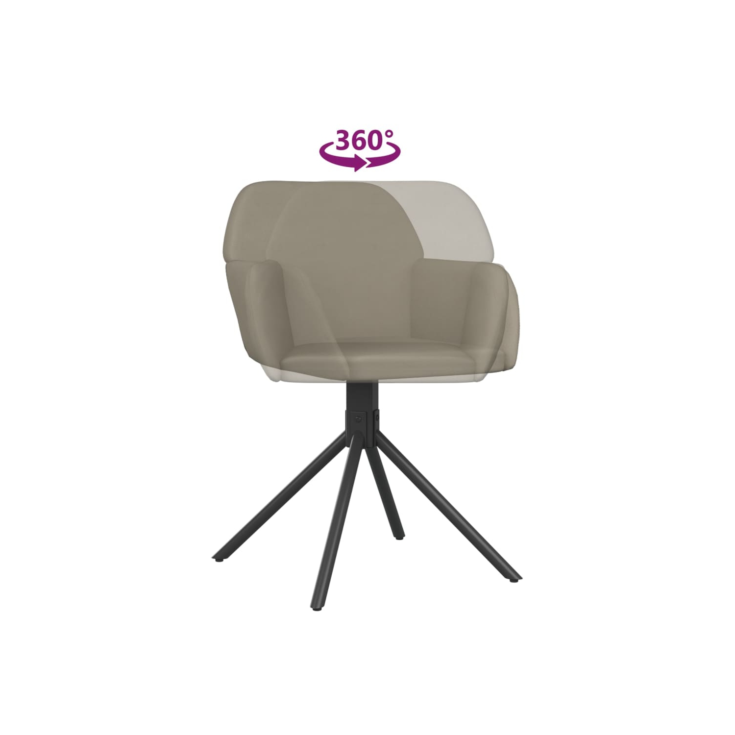 vidaXL Swivel Dining Chairs 2 pcs Light Grey Velvet