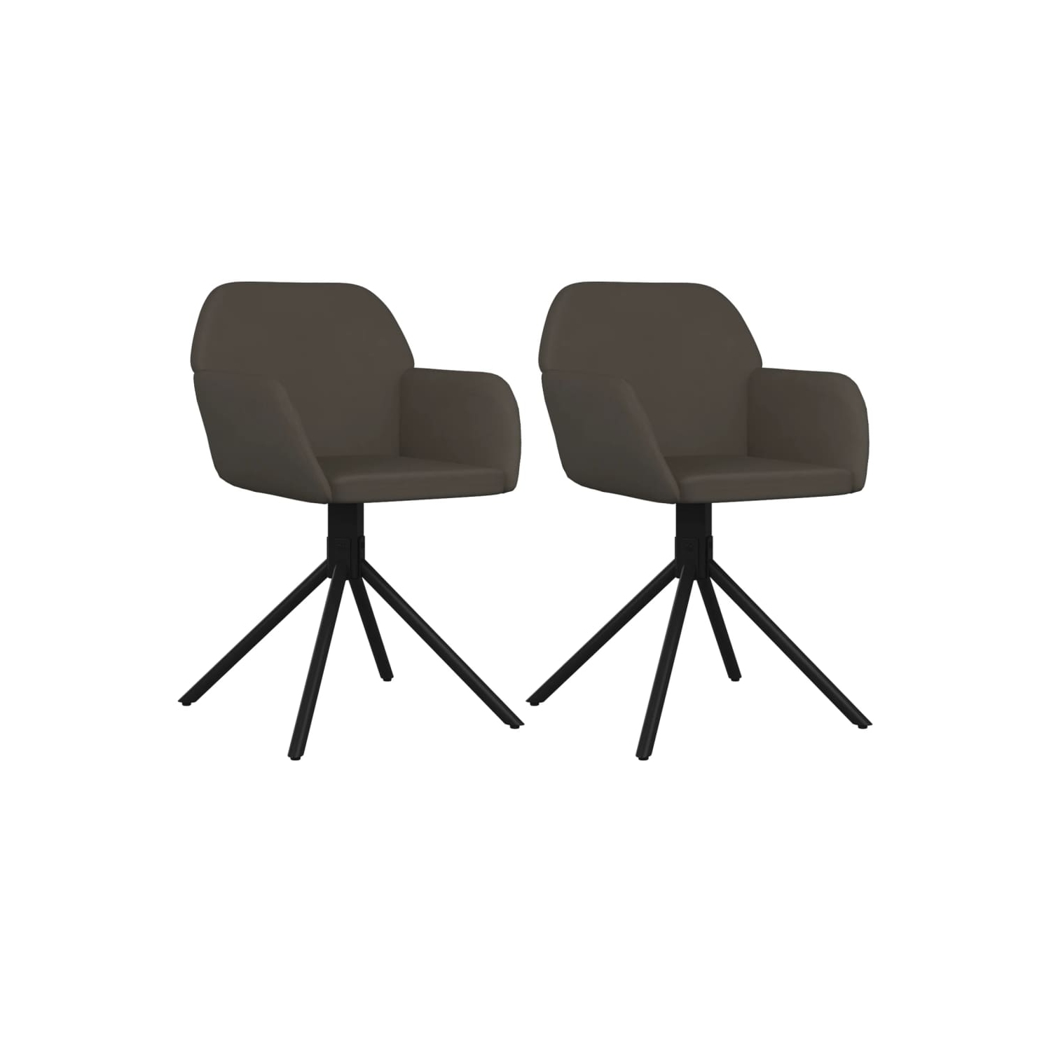 Chaises de salle à manger pivotantes vidaXL 2 pièces velours gris foncé